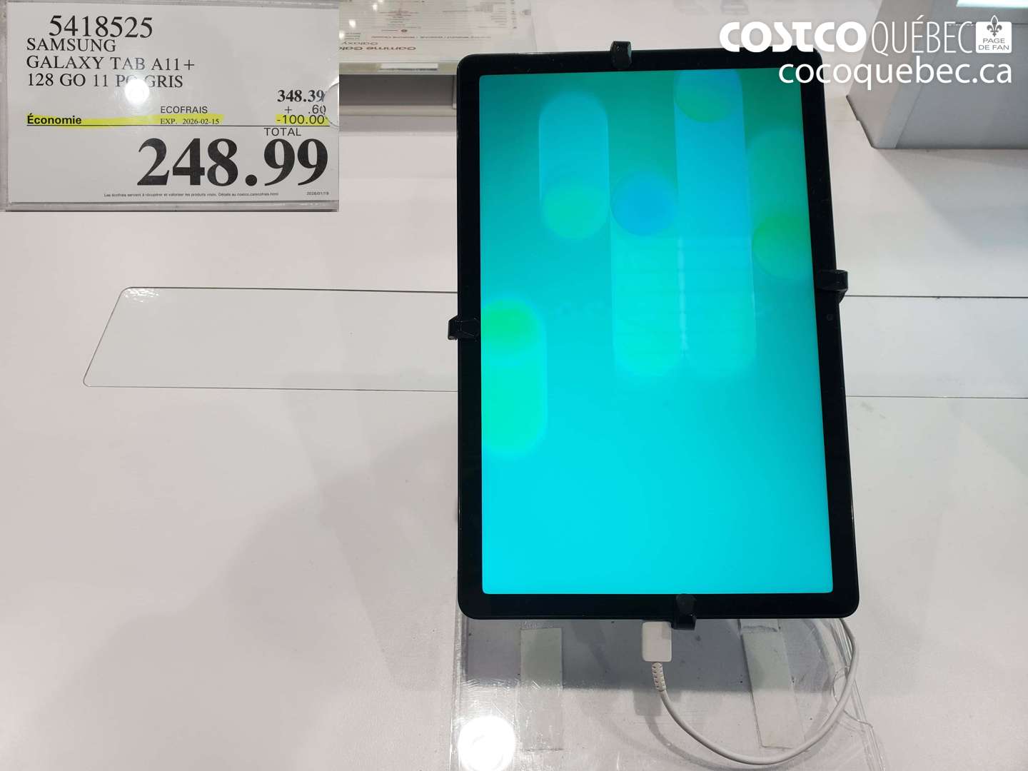 3418525 SAMSUNG GALAXY TAB A11+ 128 GO 11 P0 GRIS ($100.00 INSTANT SAVINGS EXPIRES ON 2025-02-15) $248.99