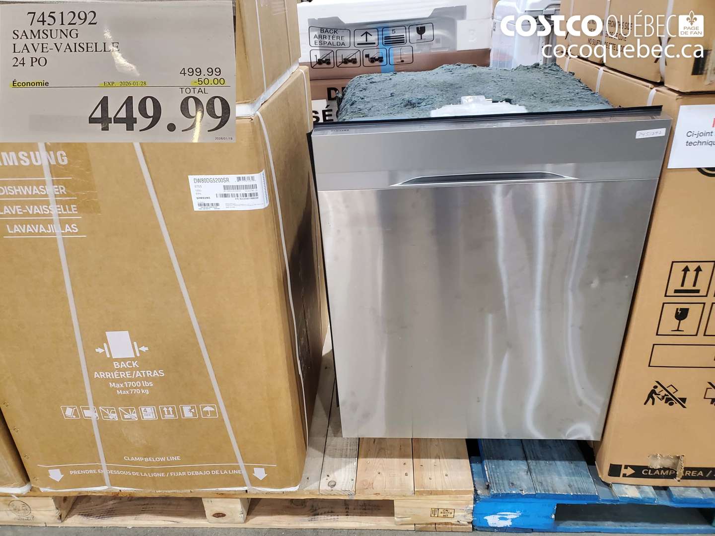 7451292 SAMSUNG LAVE-VAISSELLE 24 PO ($50.00 INSTANT SAVINGS EXPIRES ON 2026-01-28) $449.99