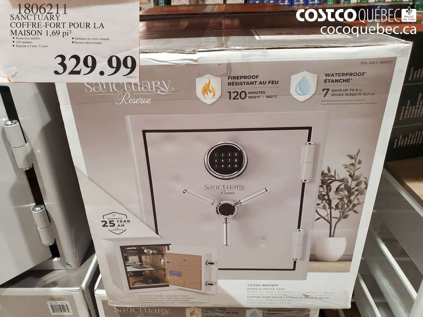 1806211 SANCTUARY COFFRE-FORT POUR LA MAISON 1,69 pi3 $329.99