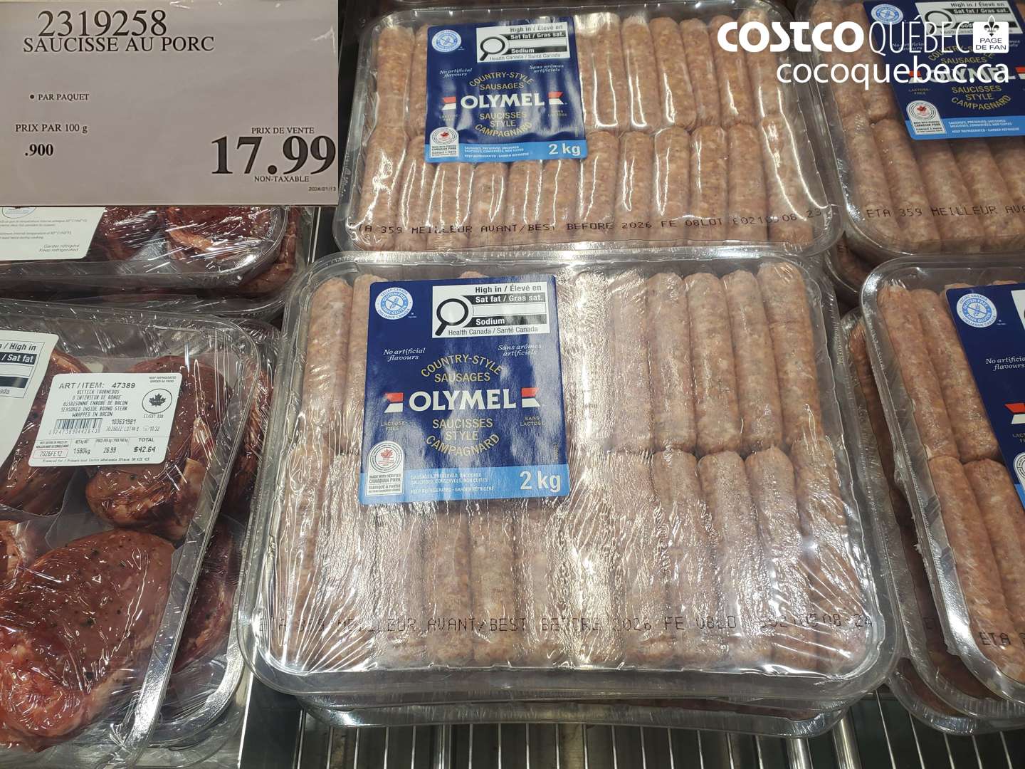2319258 SAUCISSE AU PORC  $17.99