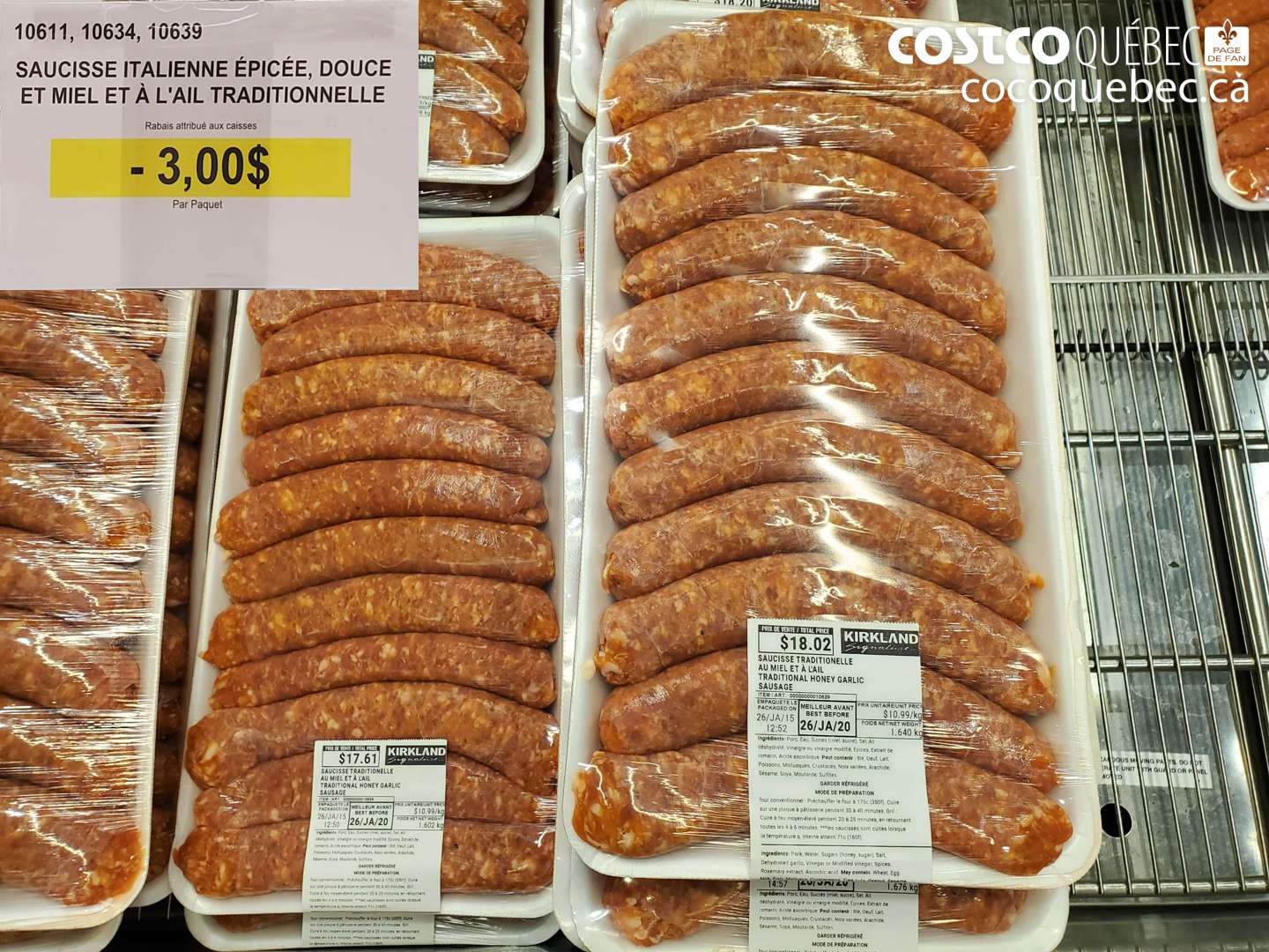 10611 SAUCISSE ITALIENNE ($3.00 INSTANT SAVINGS)