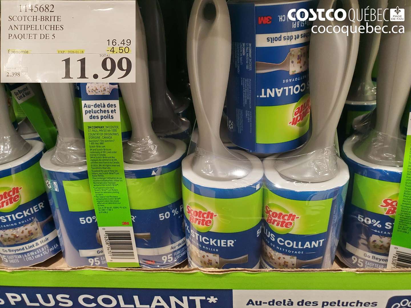 1145682 SCOTCH-BRITE ANTIPELUCHES PAQUET DE 5 ($4.50 INSTANT SAVINGS EXPIRES ON 2026-01-18) $11.99