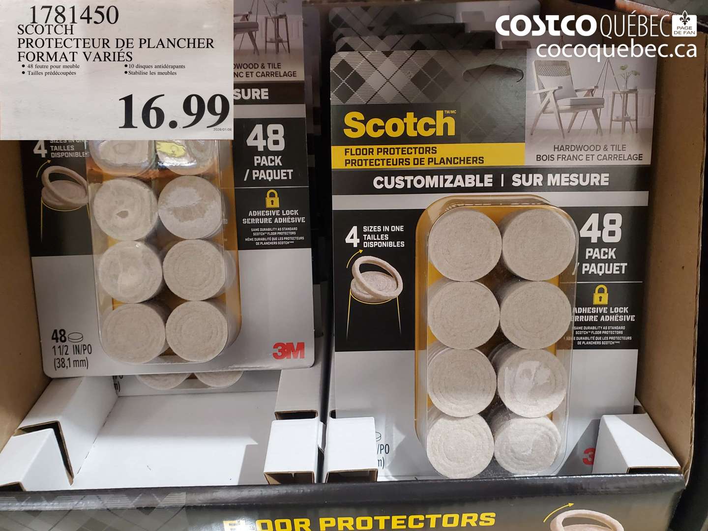 1781450 SCOTCH PROTECTEUR DE PLANCHER FORMAT VARIES  $16.99