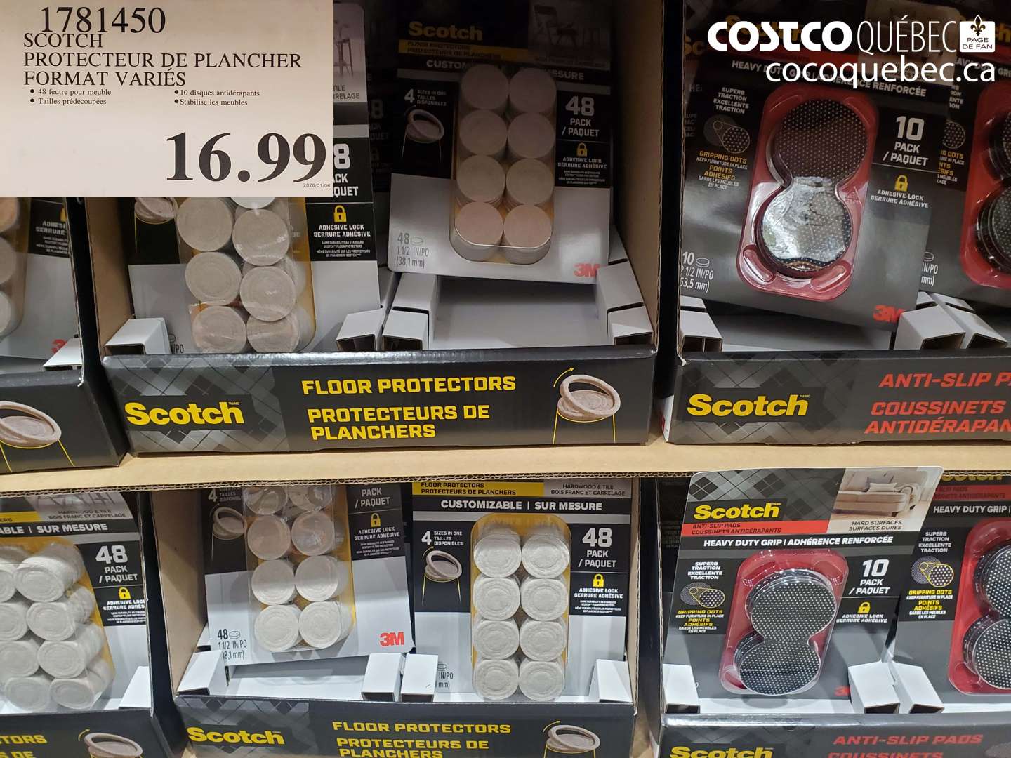 1781450 SCOTCH PROTECTEUR DE PLANCHER FORMAT VARIES  $16.99