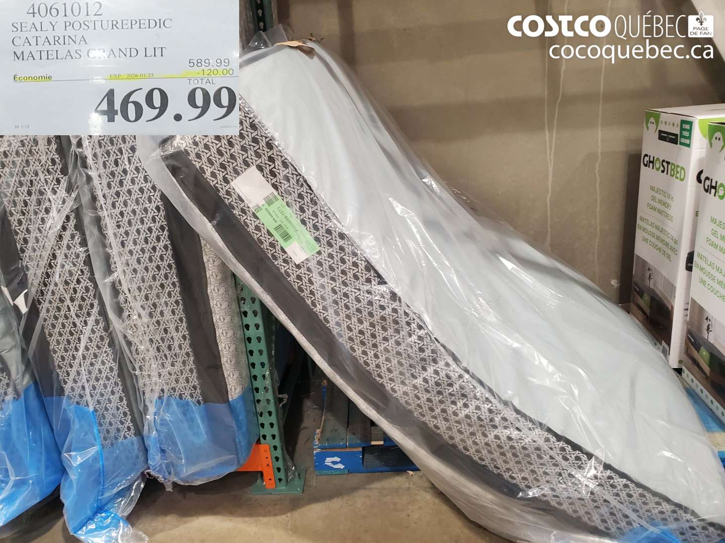 4061012 SEALY POSTUREPEDIC CATARINA MATELAS GRAND LIT ($120.00 INSTANT SAVINGS EXPIRES ON 2026-01-25) $469.99