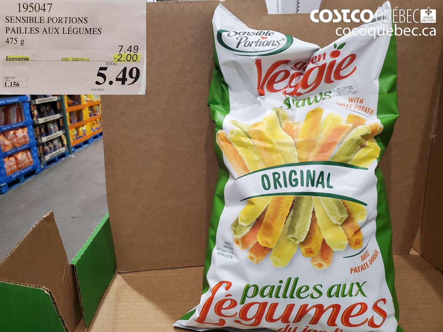 195047 SENSIBLE PORTIONS PAILLES AUX LÉGUMES ($2.00 INSTANT SAVINGS EXPIRES ON 2026-01-11) $5.49