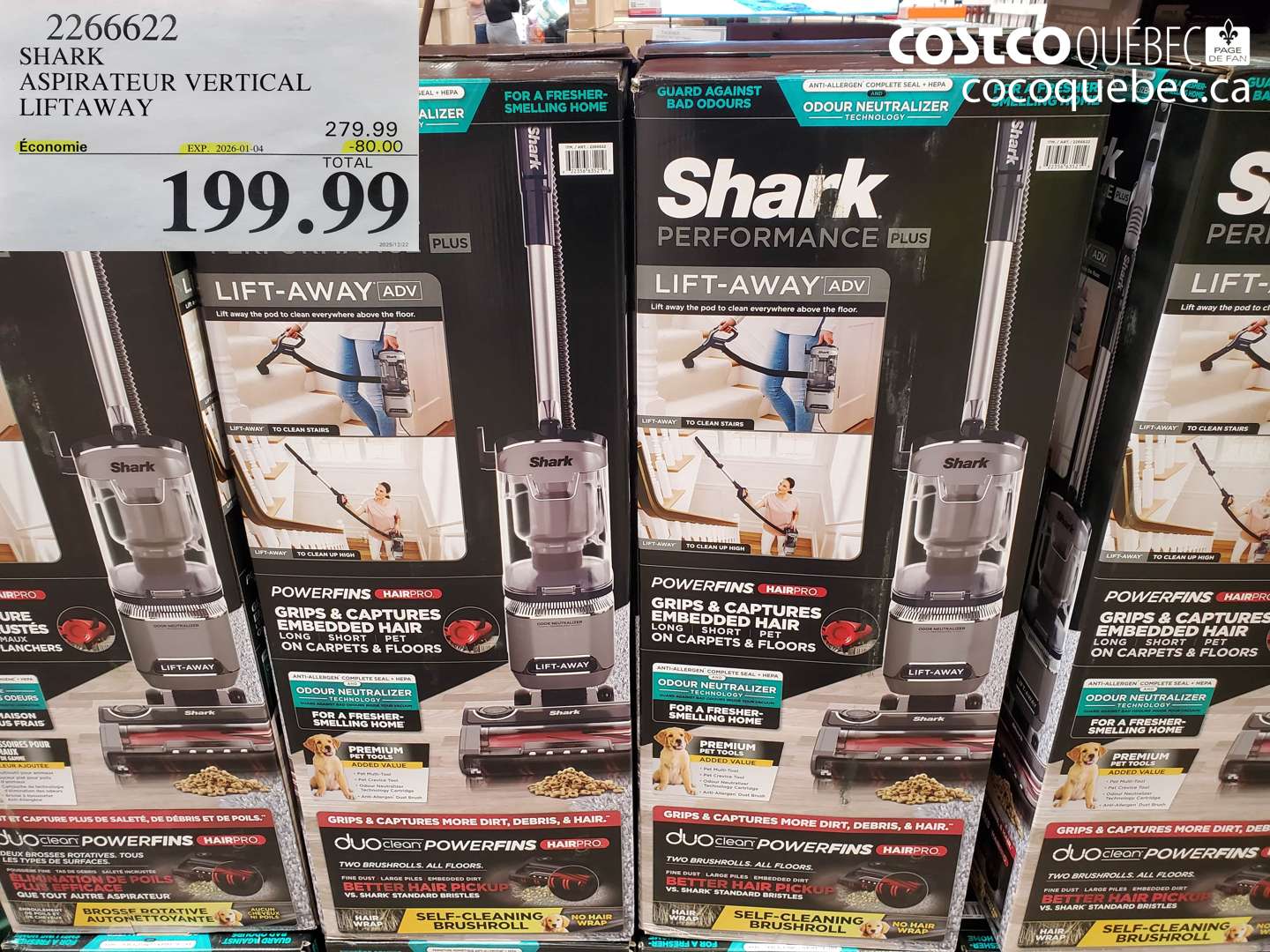 2266622 SHARK ASPIRATEUR VERTICAL LIFTAWAY ($80.00 INSTANT SAVINGS EXPIRES ON 2026-01-04) $199.99