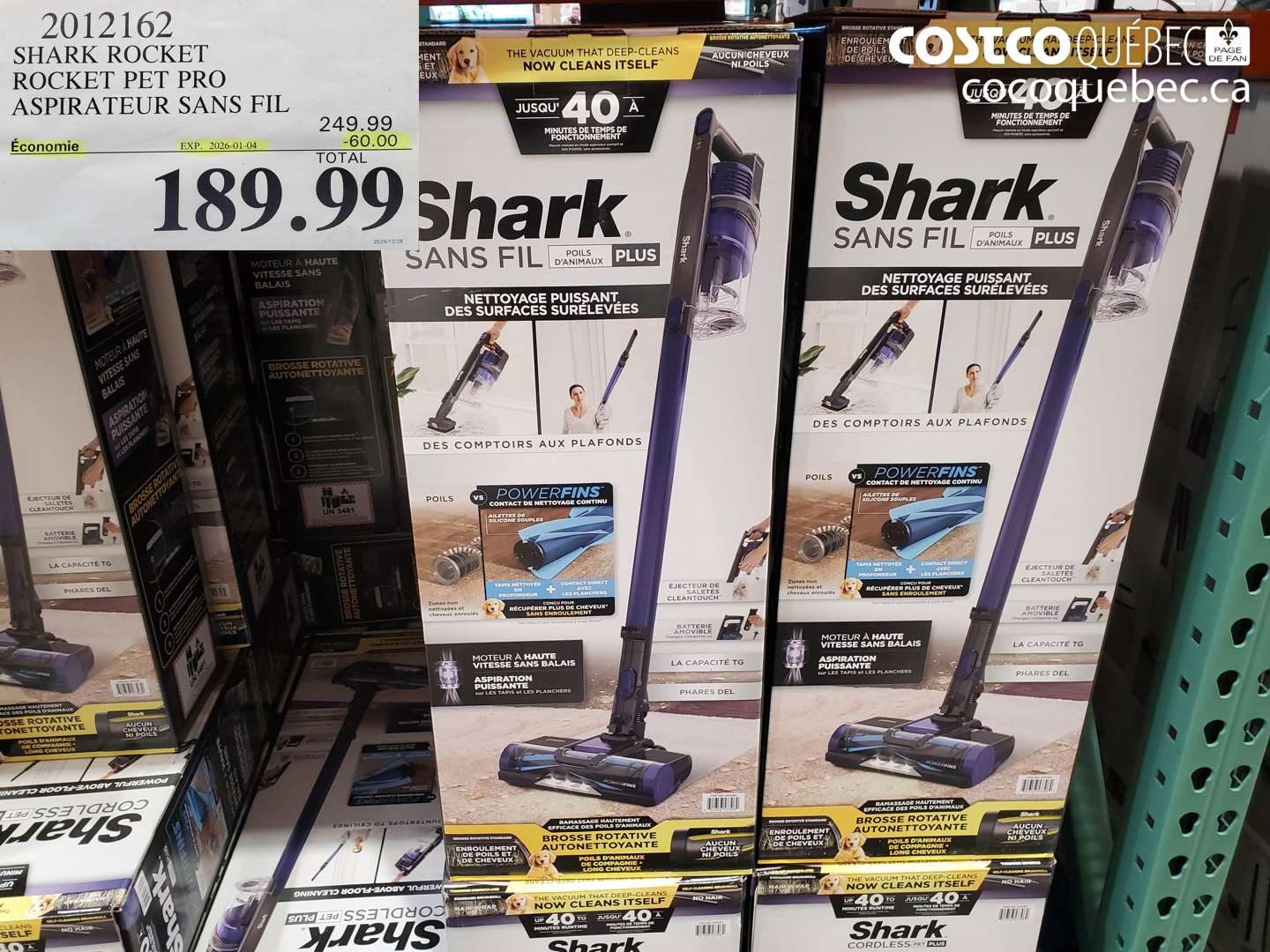 2012162 SHARK ROCKET ROCKET PET PRO ASPIRATEUR SANS FIL ($60.00 INSTANT SAVINGS EXPIRES ON 2026-01-04) $189.99