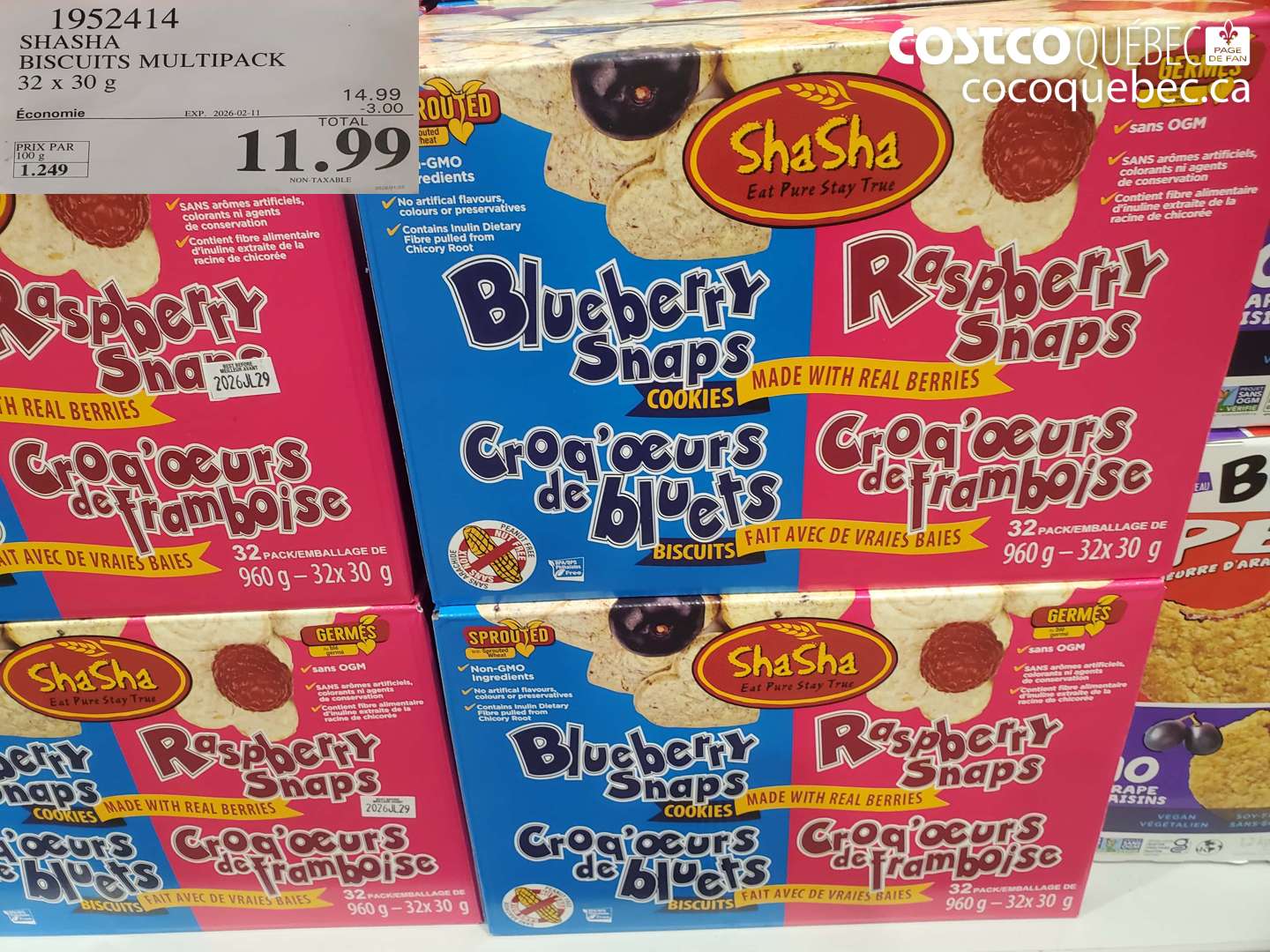 1952414 SHASHA BISCUTS MULTIPACK 32 x 30 g ($3.00 INSTANT SAVINGS EXPIRES ON 2026-02-11) $11.99