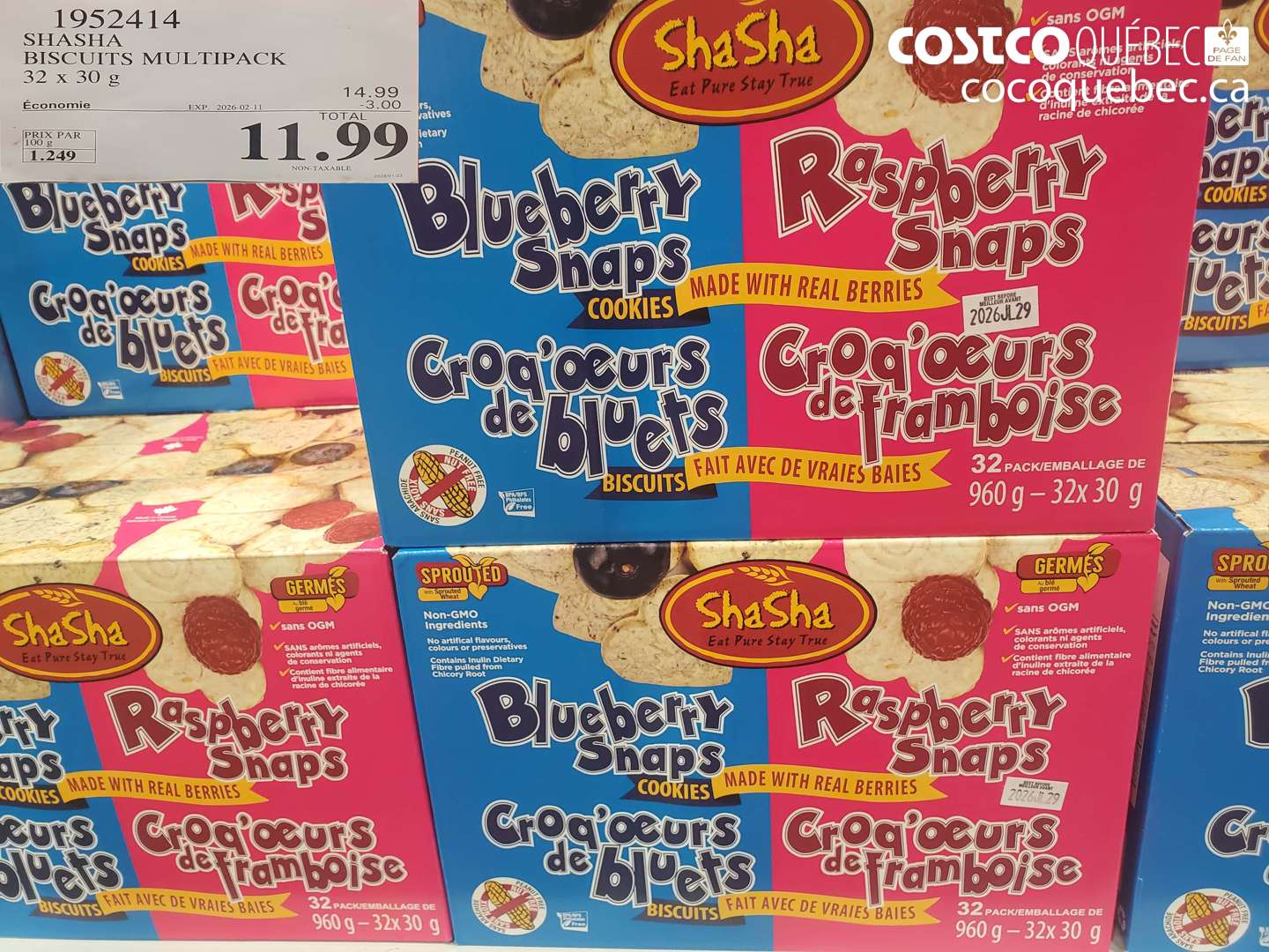 1952414 SHASHA BISCUTS MULTIPACK 32 x 30 g ($3.00 INSTANT SAVINGS EXPIRES ON 2026-02-11) $11.99