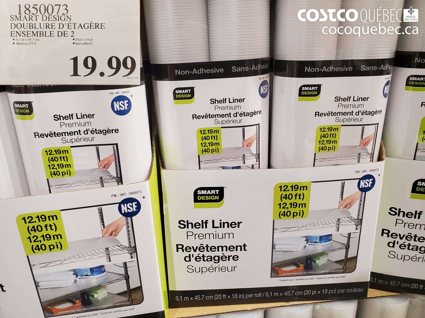 1850073 SMART DESIGN DOUBLURE D'ETAGERE ENSEMBLE DE 2  $19.99