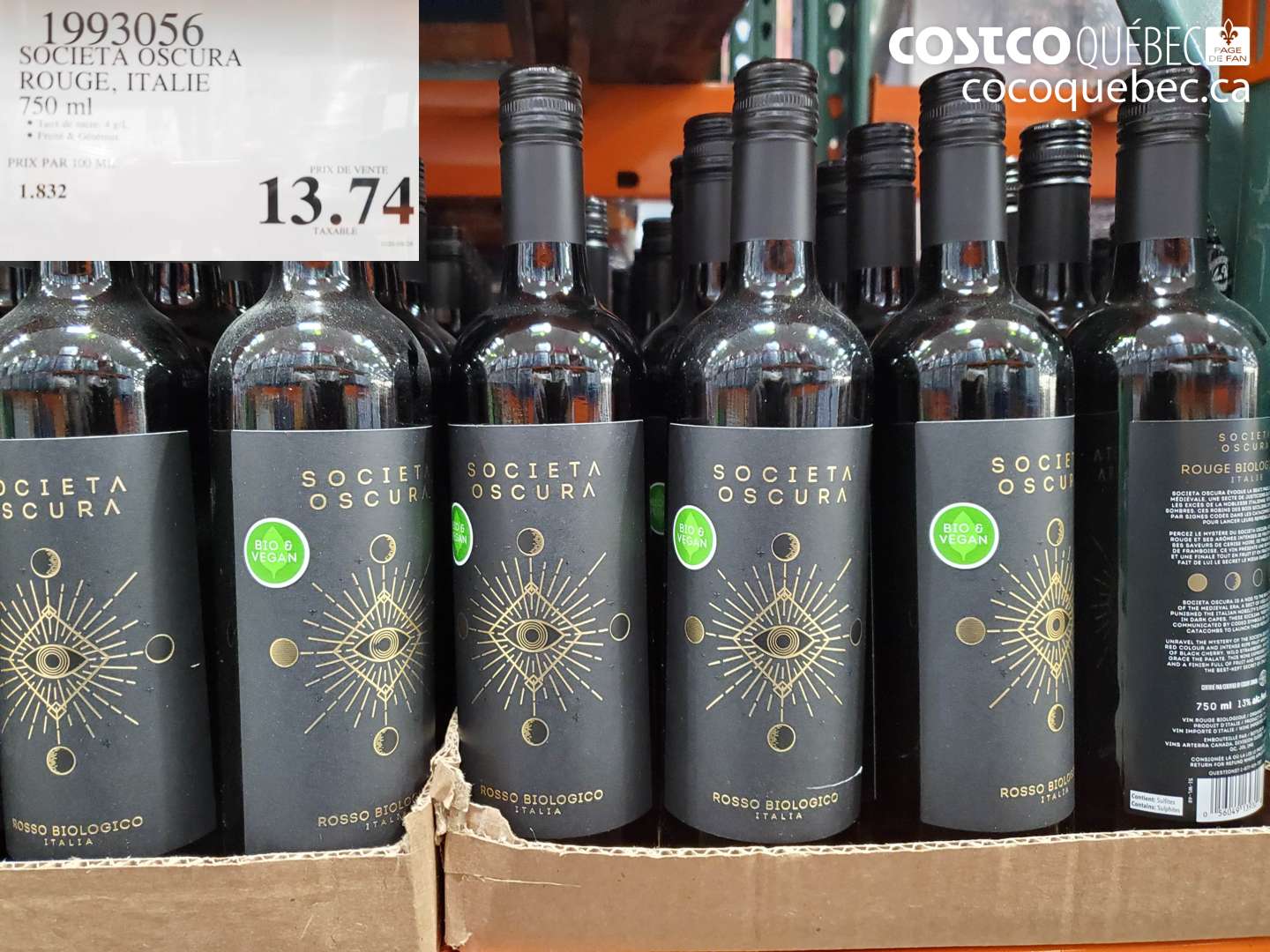 1993056 SOCIETA OSCURA ROUGE, ITALIE 750 ml $13.74