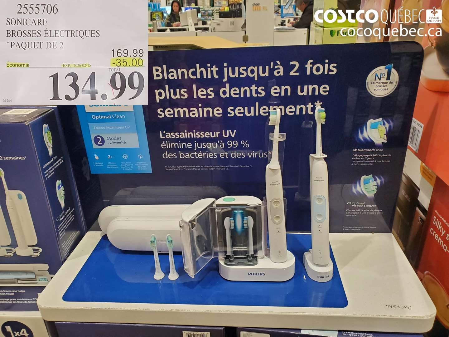 2555706 SONICARE BROSSES ELECTRIQUES PAQUET DE 2 ($35.00 INSTANT SAVINGS EXPIRES ON 2025-02-15) $134.99