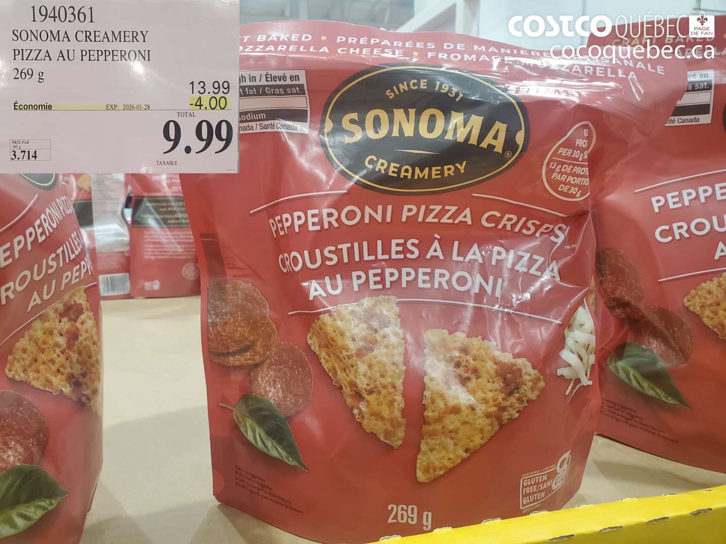 1940361 SONOMA CREAMERY PIZZA AU PEPPERONI 269 g ($4.00 INSTANT SAVINGS EXPIRES ON 2026-01-28) $9.99