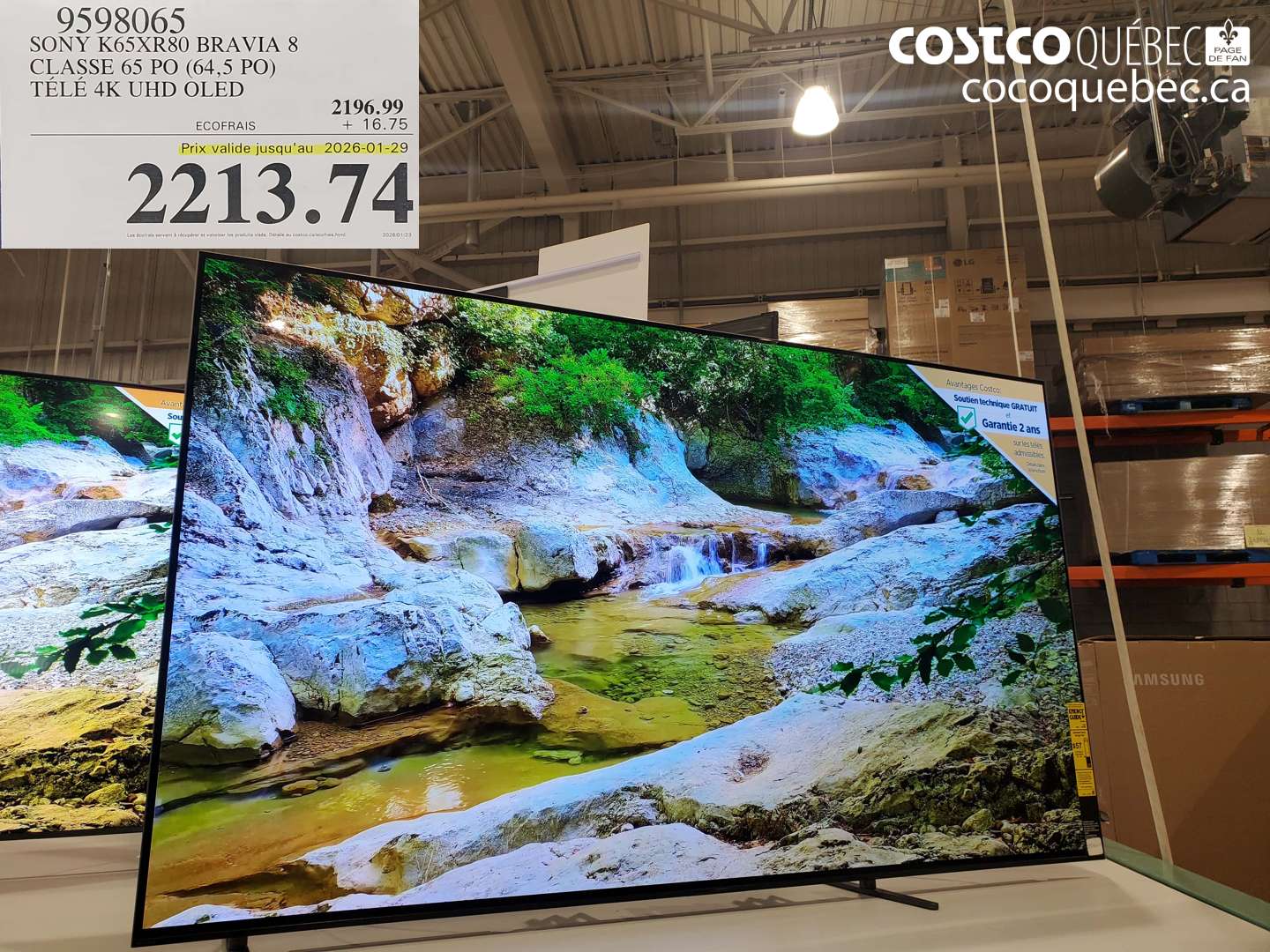 9598065 SONY K65XR80 BRAVIA 8 (EXPIRES ON 2026-01-29) $2213.74