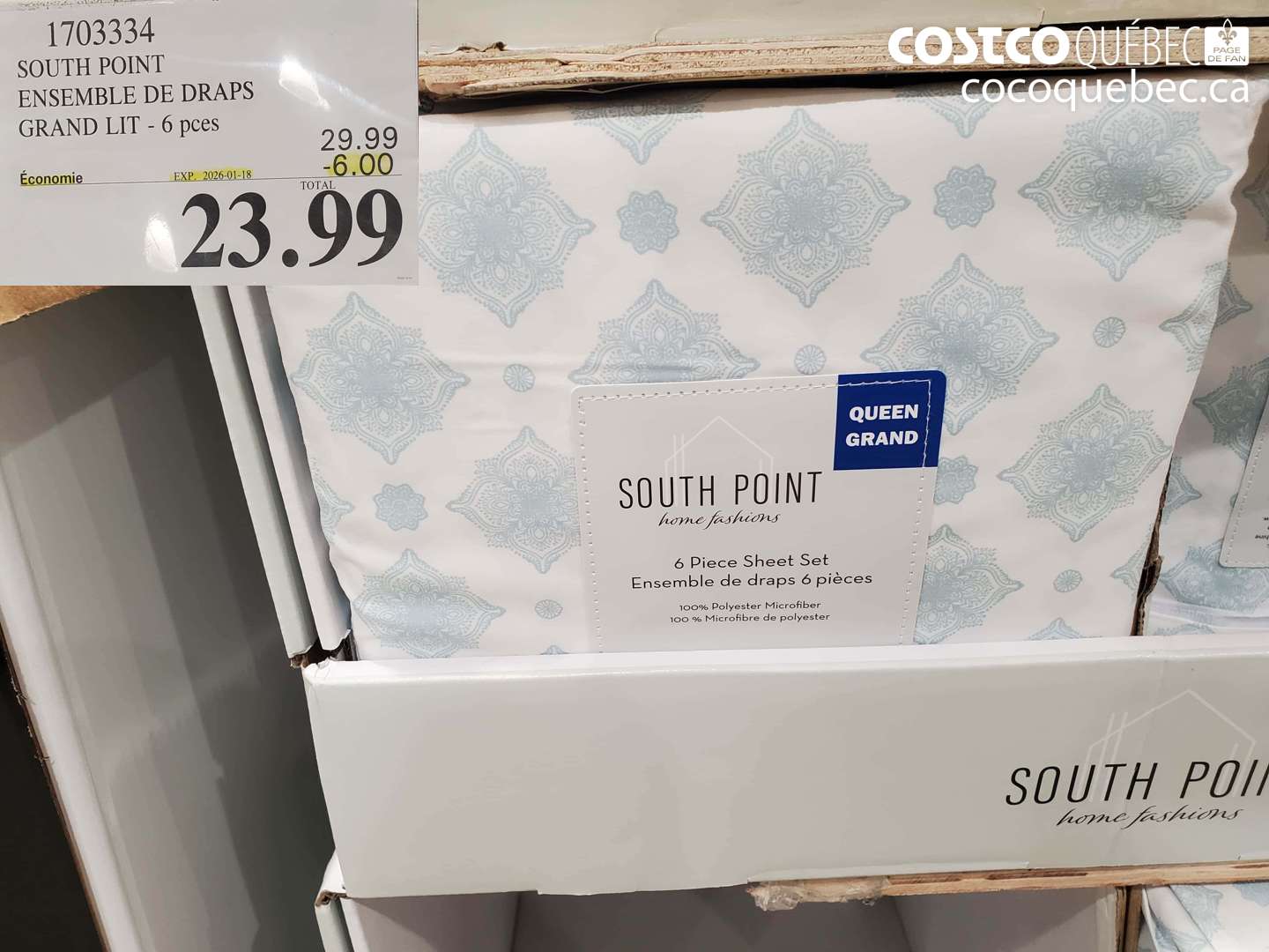 1703334 SOUTH POINT ENSEMBLE DE DRAPS GRAND LIT - 6 pces ($6.00 INSTANT SAVINGS EXPIRES ON 2026-01-18) $23.99