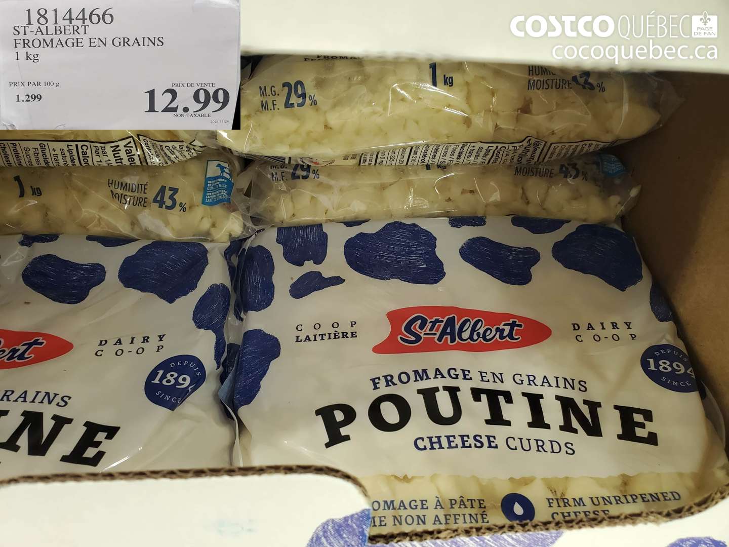 1814466 ST-ALBERT FROMAGE EN GRAINS 1 kg $12.99