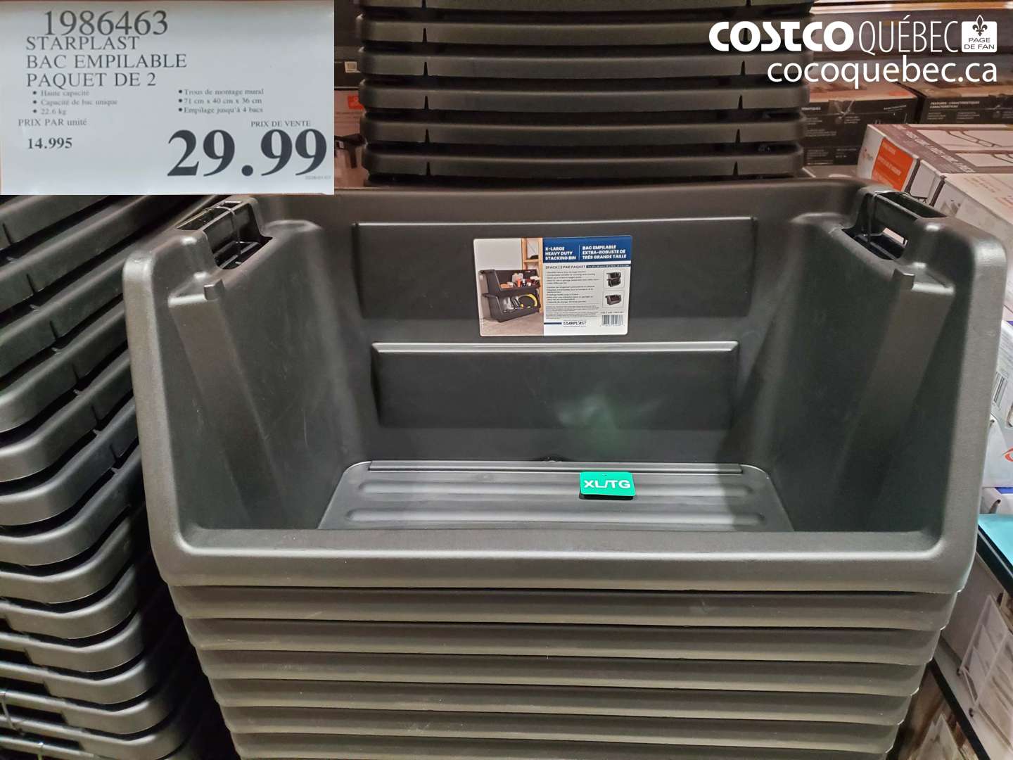 1986463 STARPLAST BAC EMPILABLE PAQUET DE 2 $29.99