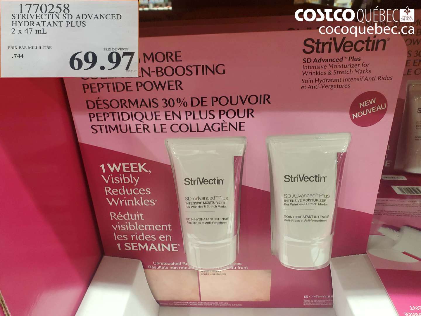 1770258 STRIVECTIN SD ADVANCED HYDRATANT PLUS 2 x 47 mL $69.97