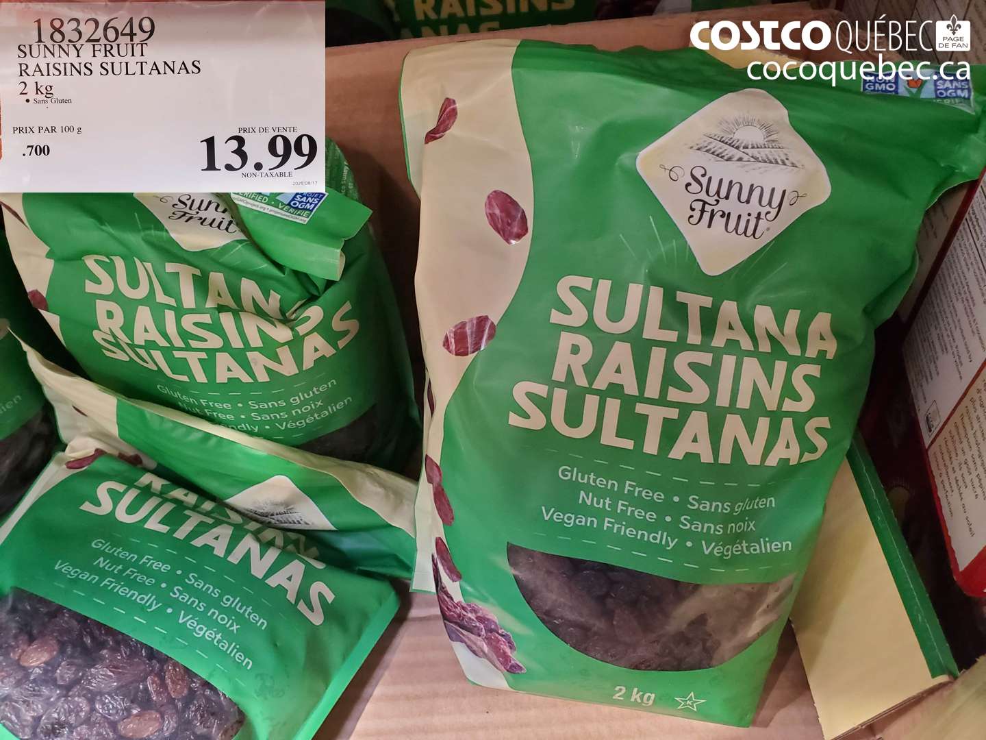 1832649 SUNNY FRUIT RAISINS SULTANAS 2 kg $13.99