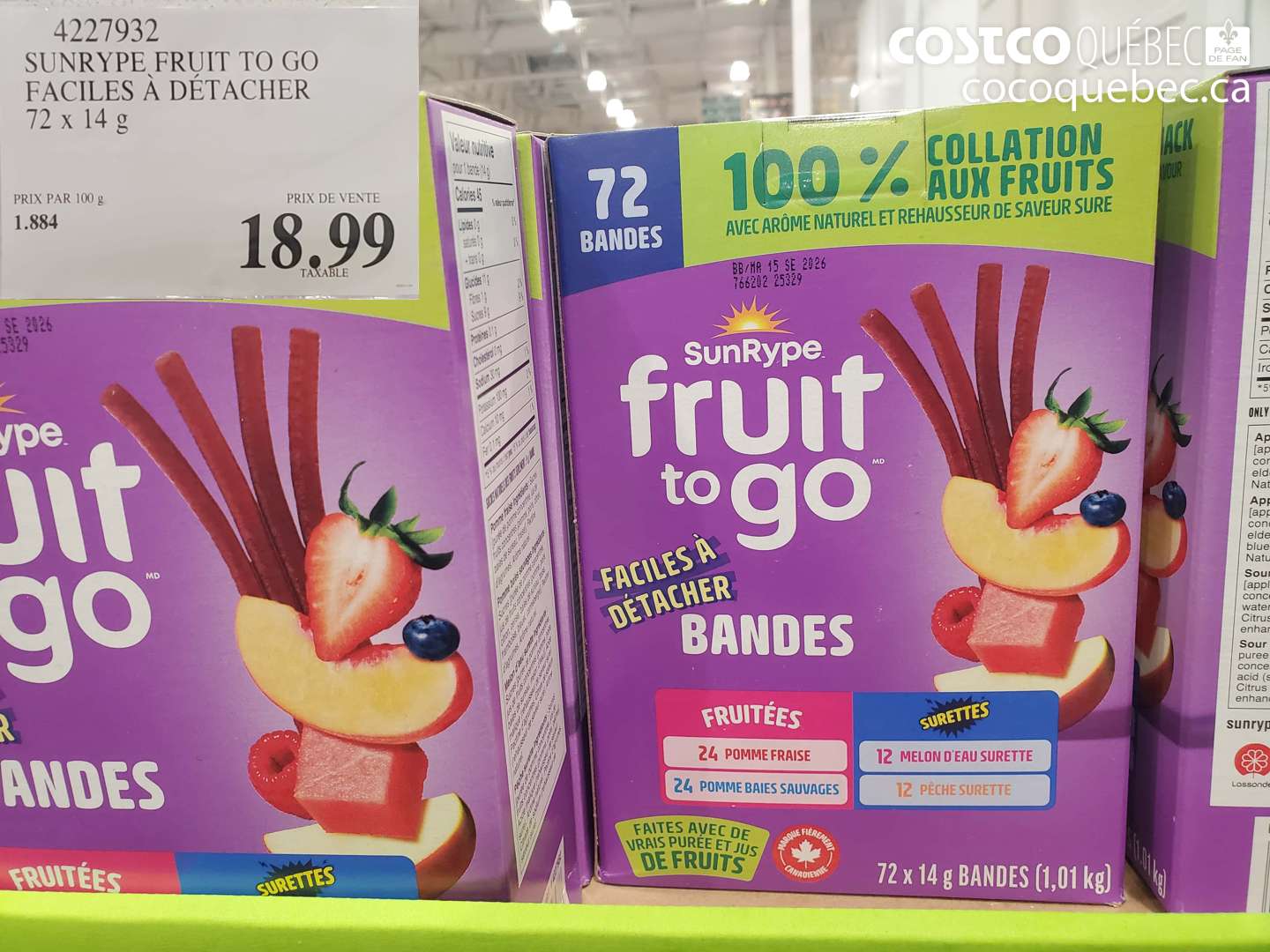 4227932 SUNRYPE FRUIT TO GO FACILES A DETACHER 72x 14g $18.99