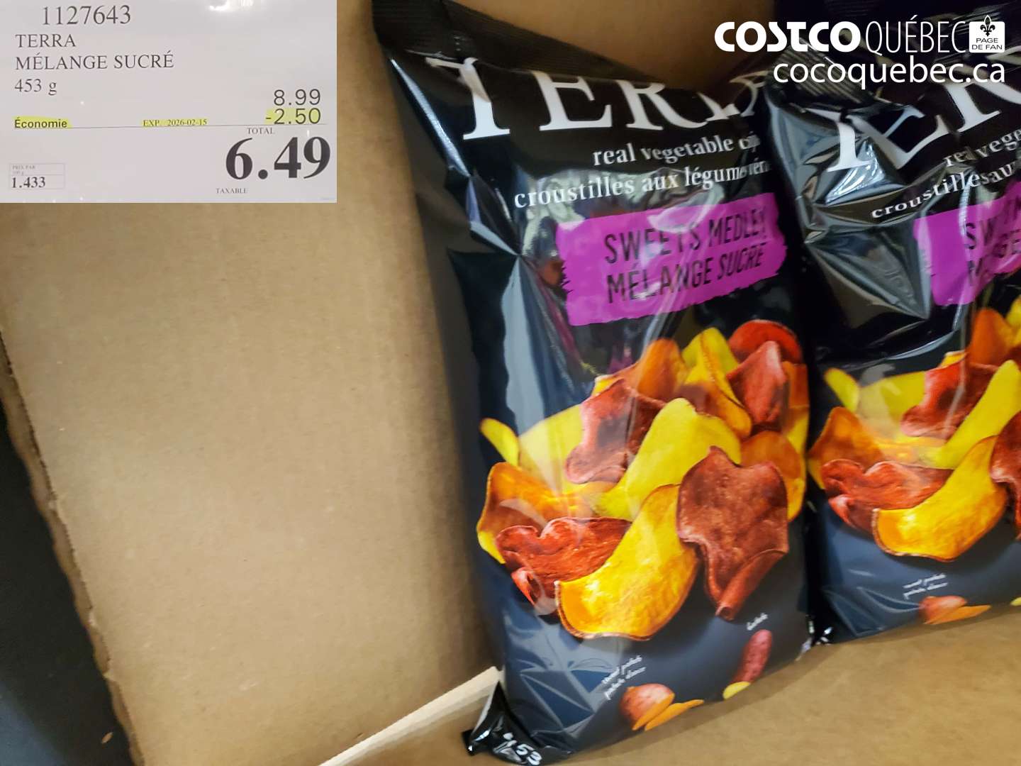 1127643 TERRAMELANGE SUCRE 453 G ($2.50 INSTANT SAVINGS EXPIRES ON 2026-02-15) $8.99