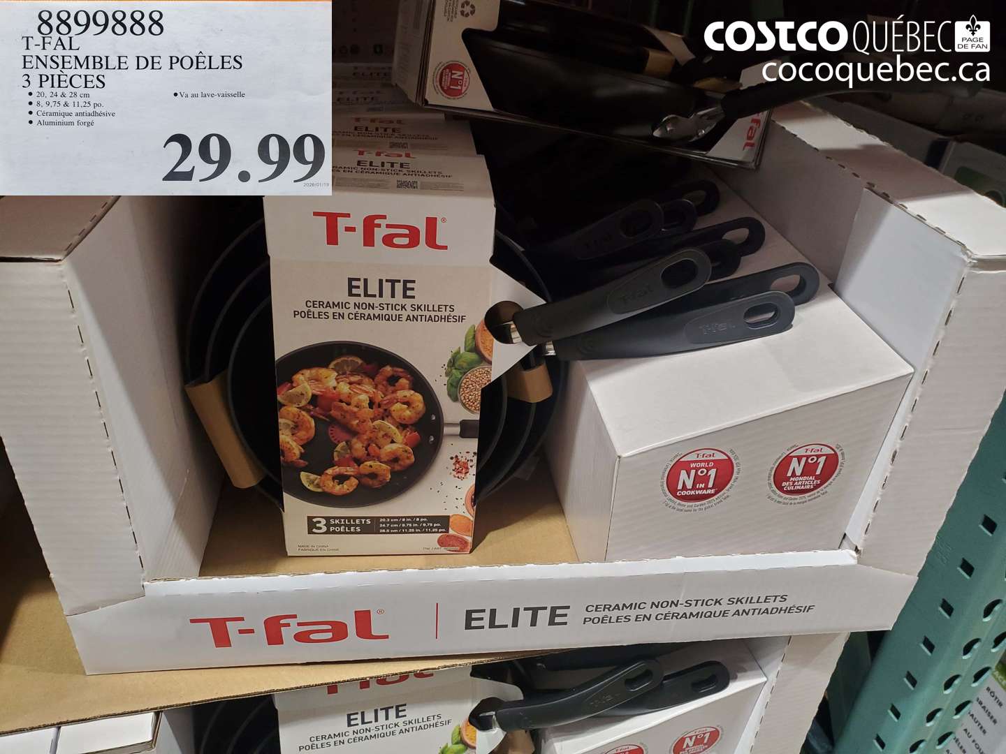 8899888 T-FAL ENSEMBLE DE POÊLES 3 PIÈCES $29.99