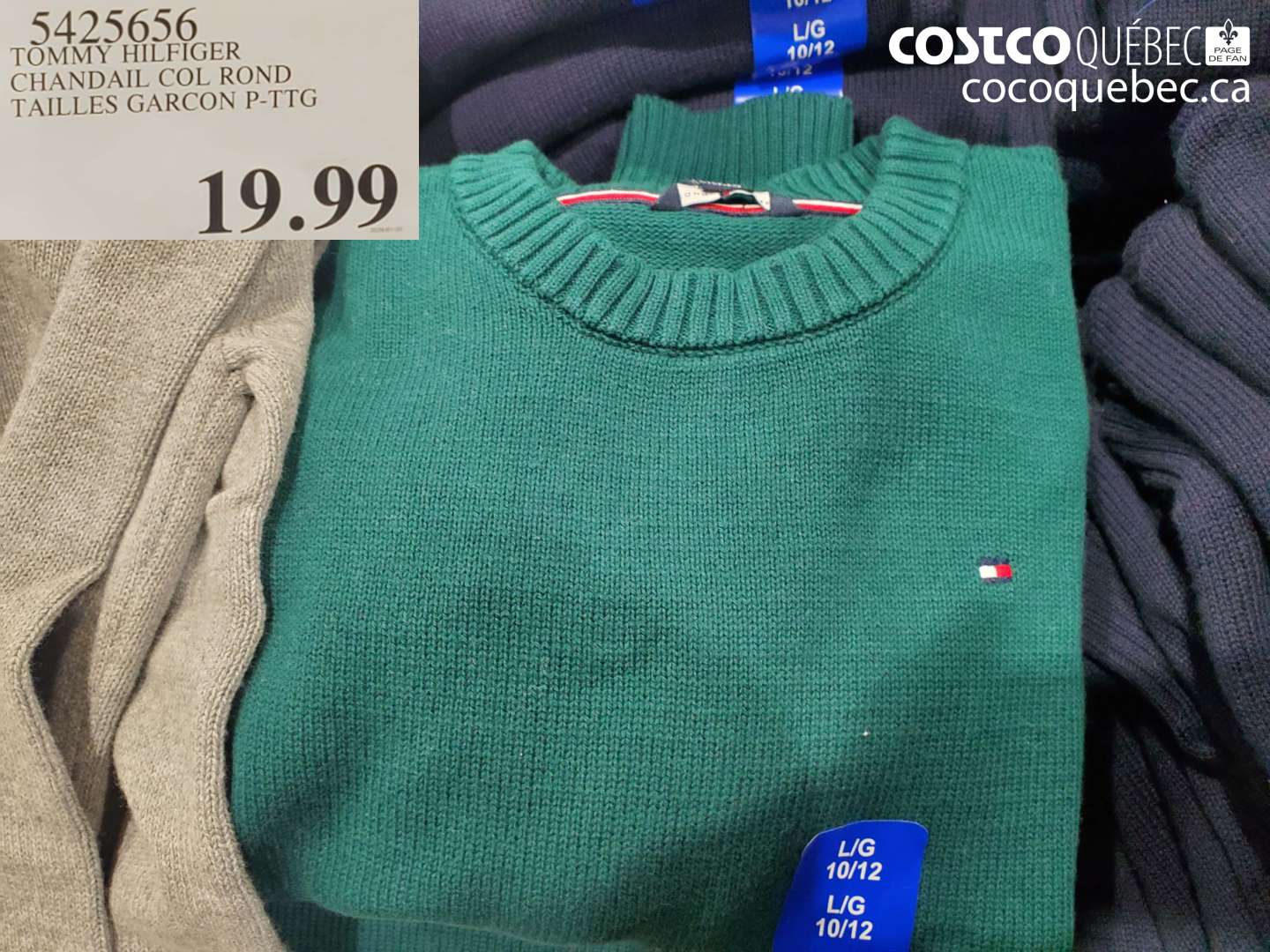 5425656 TOMMY HILFIGER CHANDAIL COL ROND TAILLES GARCON P-TTG  $19.99