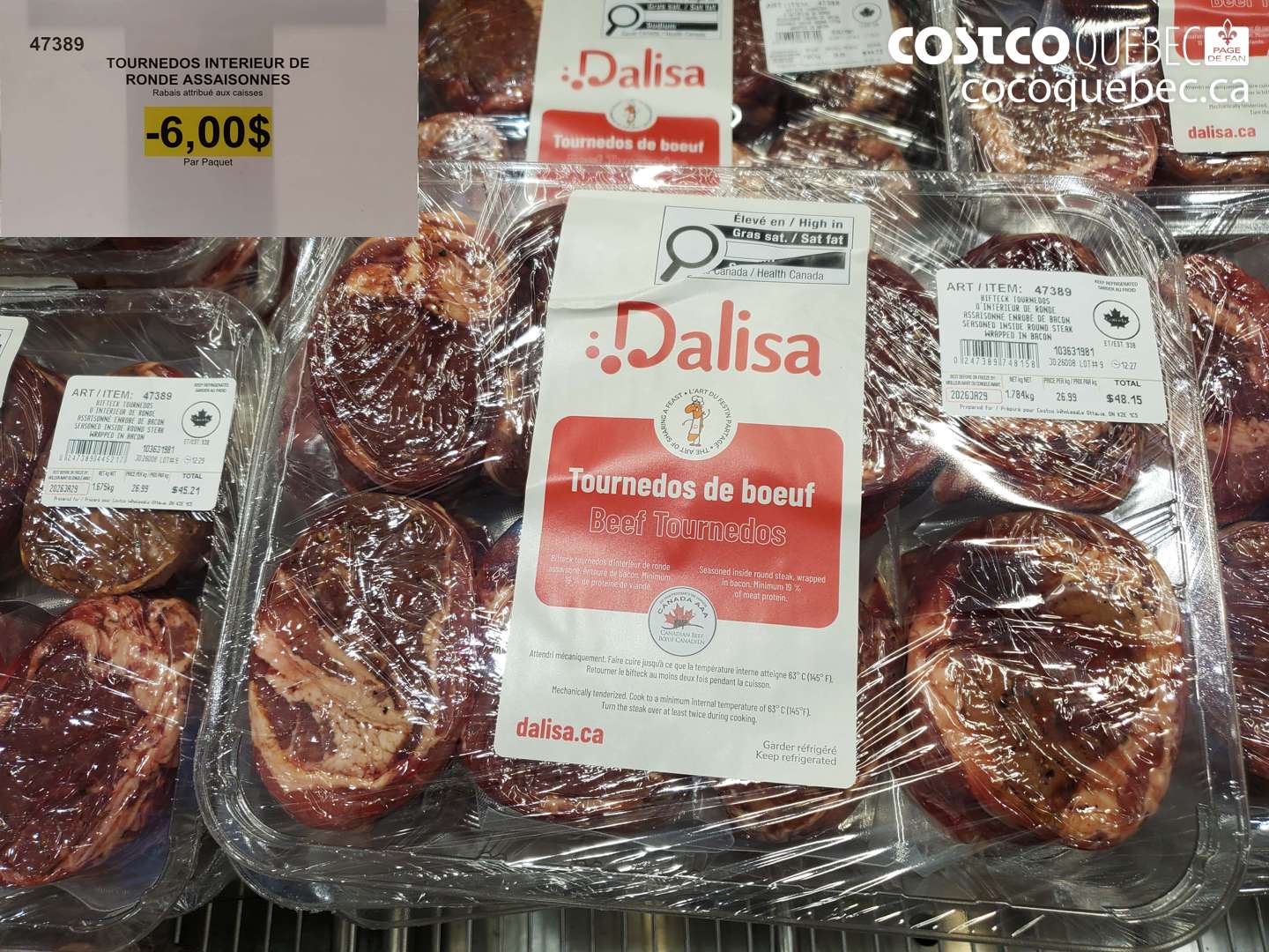 47389 TOURNEDOS INTERIEUR DE RONDE ASSAISONNES ($6.00 INSTANT SAVINGS)