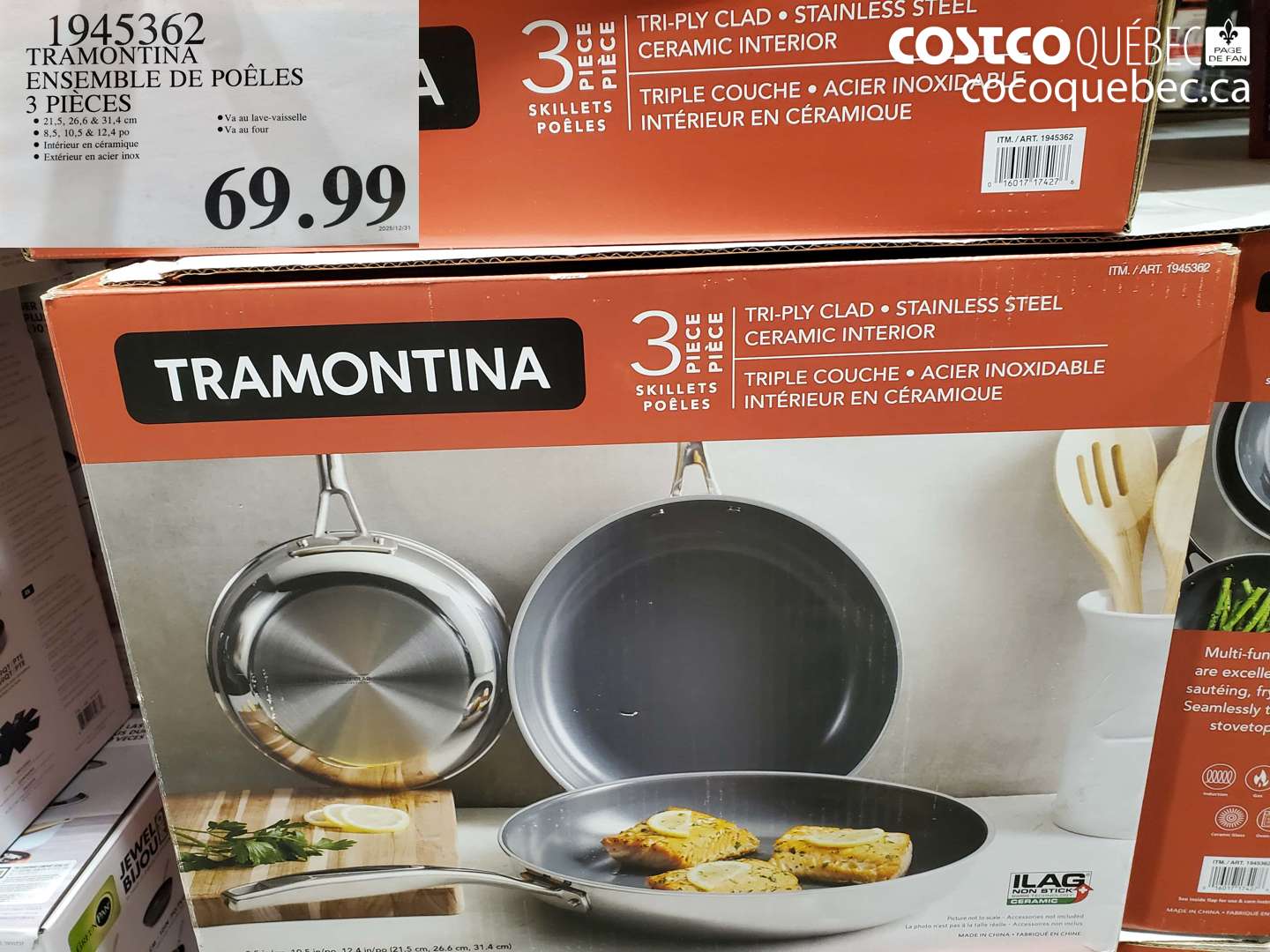 1945362 TRAMOTNINA ENSEMBLE DE POELES 3 PIECES  $69.99