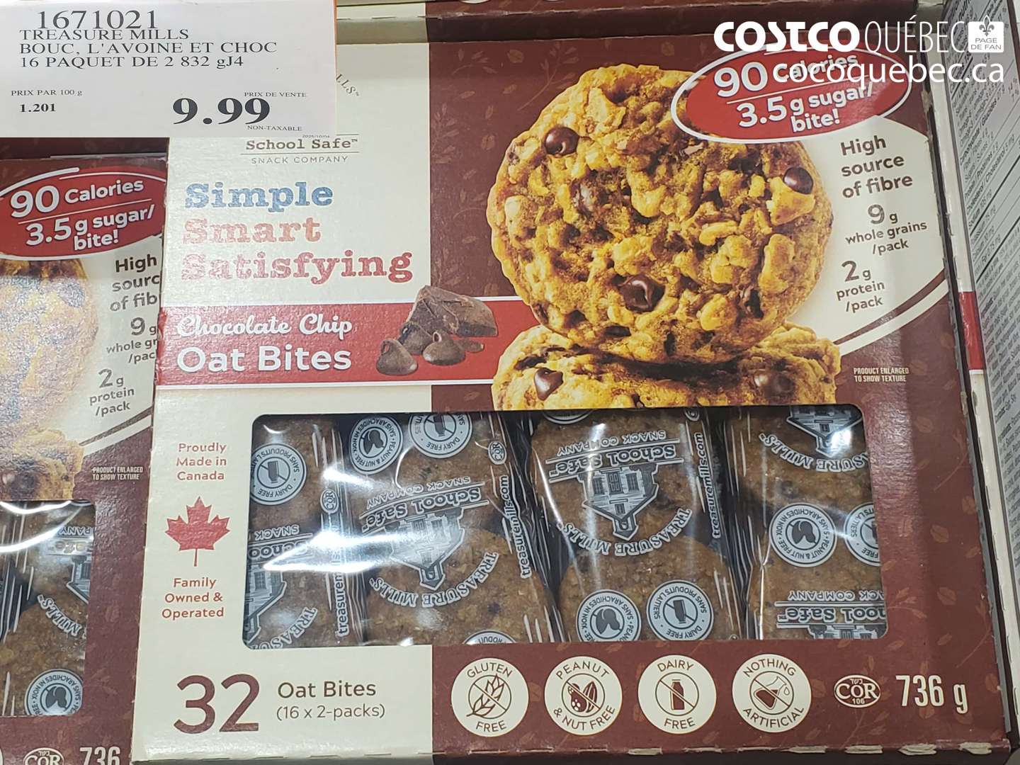 1671021 TREASURE MILLS BOUC, L'AVOINE ET CHOC 16 PAQUET DE 2 832g $9.99