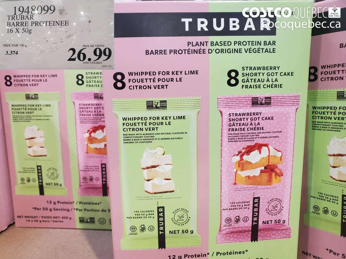 1948099 TRUBAR BARRE PROTEINEE 16 X 50g $26.99