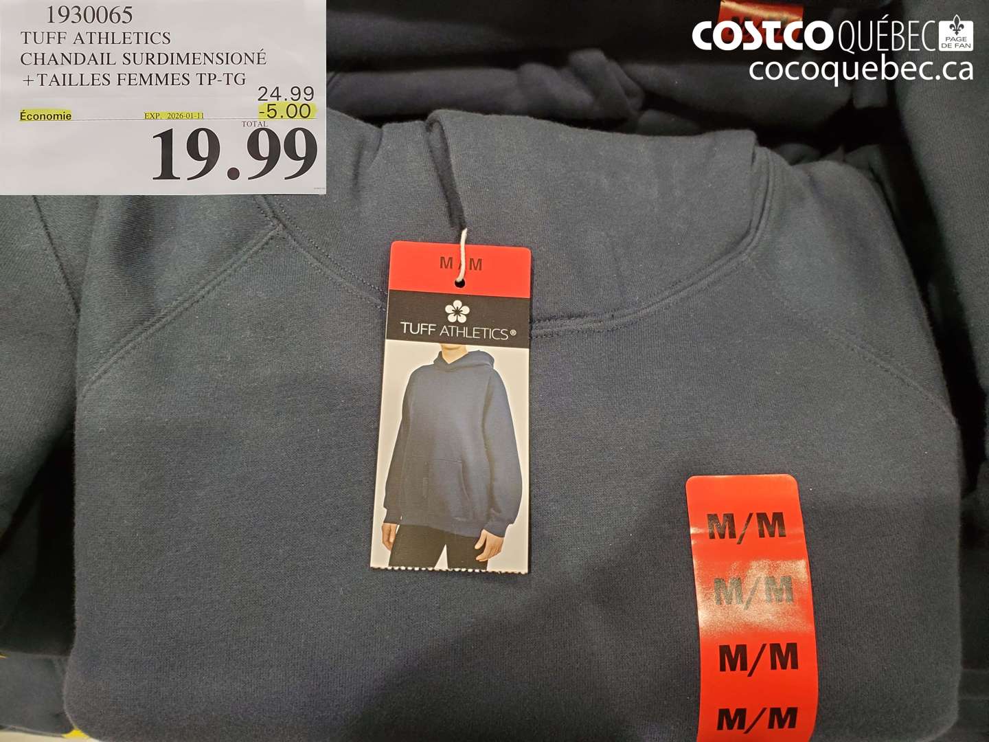 1930065 TUFF ATHLETICS CHANDAIL SURDIMENSIONE +TAILLES FEMMES TP-TG ($5.00 INSTANT SAVINGS EXPIRES ON 2026-01-11) $19.99