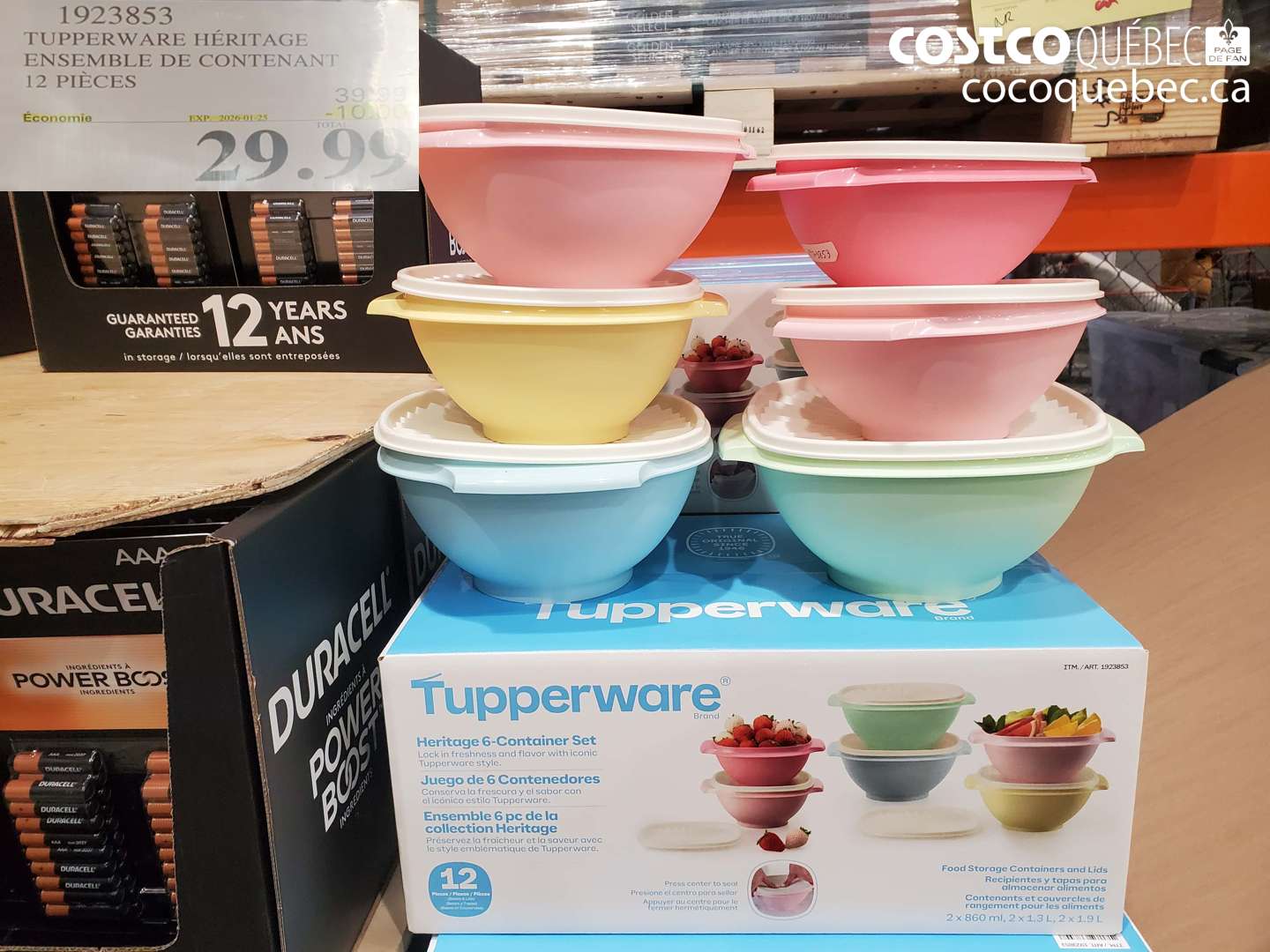 1923853 TUPPERWARE ENSEMBLE D'HÉRITAGE 12 PIECES ($10.00 INSTANT SAVINGS EXPIRES ON 2026-01-25) $29.99