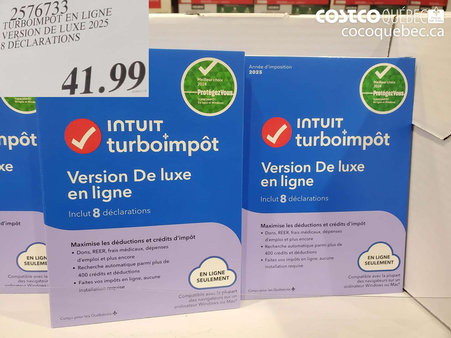 2576733 TURBOIMPORT EN LIGNE VERSION DE LUXE 2025 8 DECLARATIONS $41.99