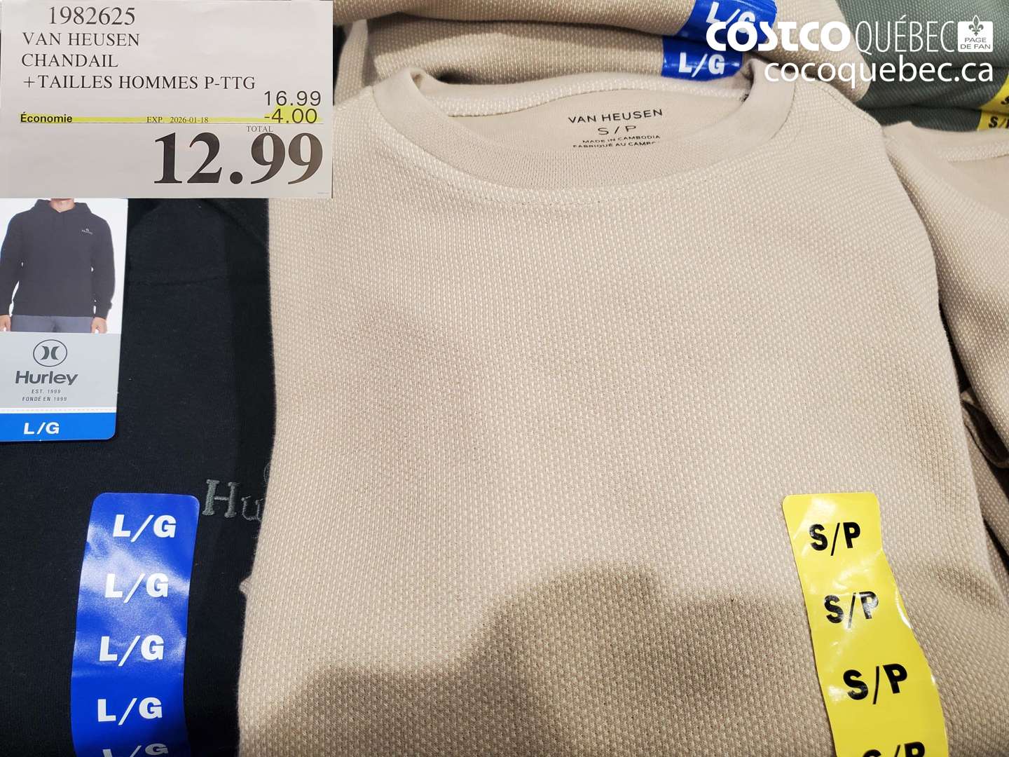 1982625 VAN HEUSEN CHANDAIL + TAILLES HOMMES P-PTG ($4.00 INSTANT SAVINGS EXPIRES ON 2026-01-18) $12.99