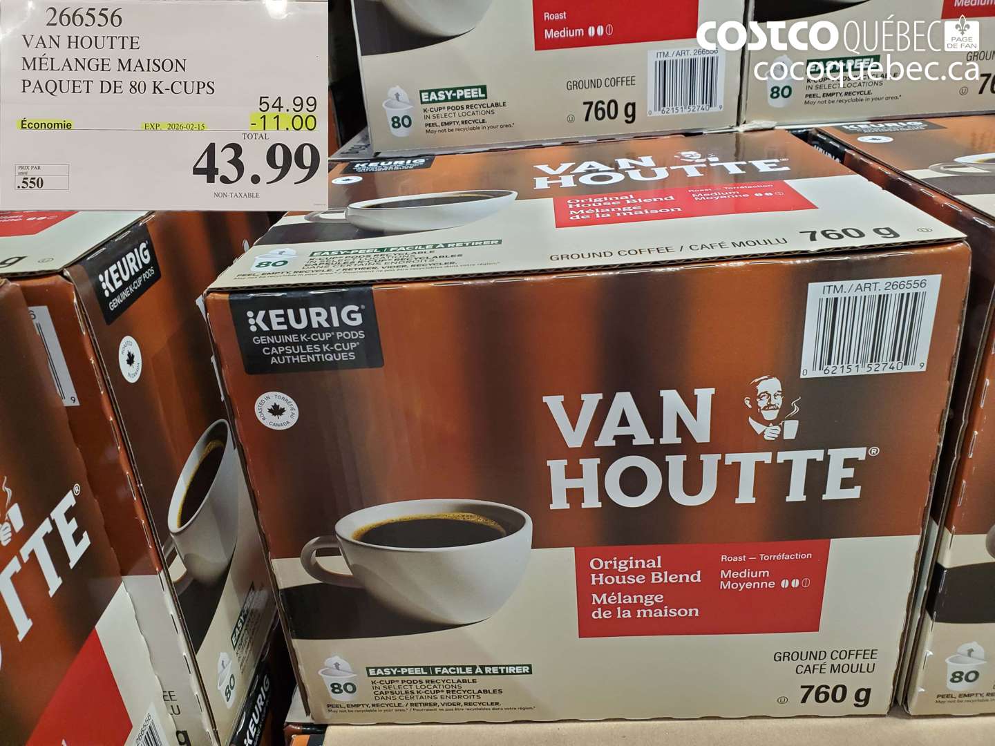 266556 VAN HOUTTE MELANGE MAISON PAQUET DE 80 K-CUPS $10100 OFF ($10.00 INSTANT SAVINGS EXPIRES ON 2025-02-15) $43.99