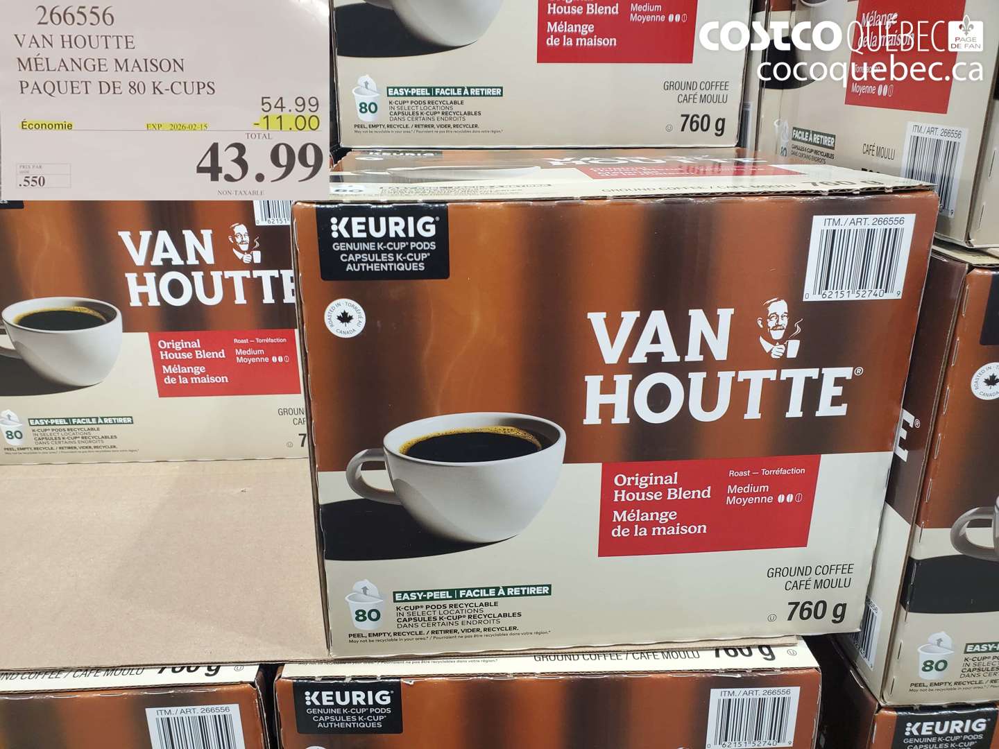 266556 VAN HOUTTE MELANGE MAISON PAQUET DE 80 K-CUPS $10100 OFF ($10.00 INSTANT SAVINGS EXPIRES ON 2025-02-15) $43.99