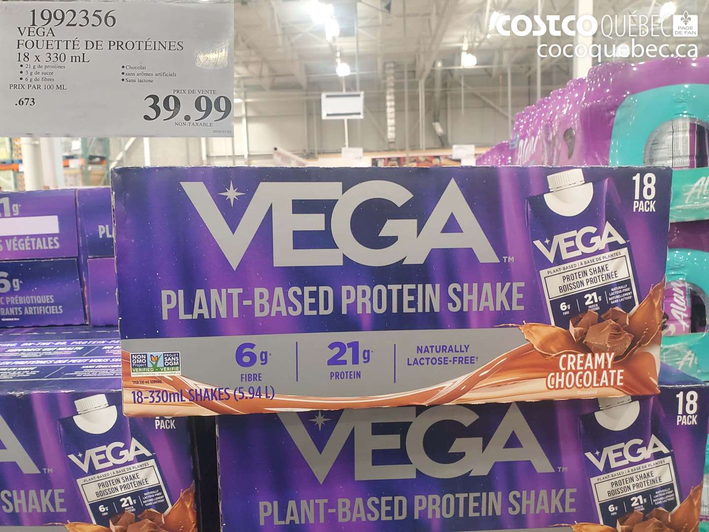 1992356 VEGA FOUETTÉ DE PROTÉINES 18 x 330 mL $39.99