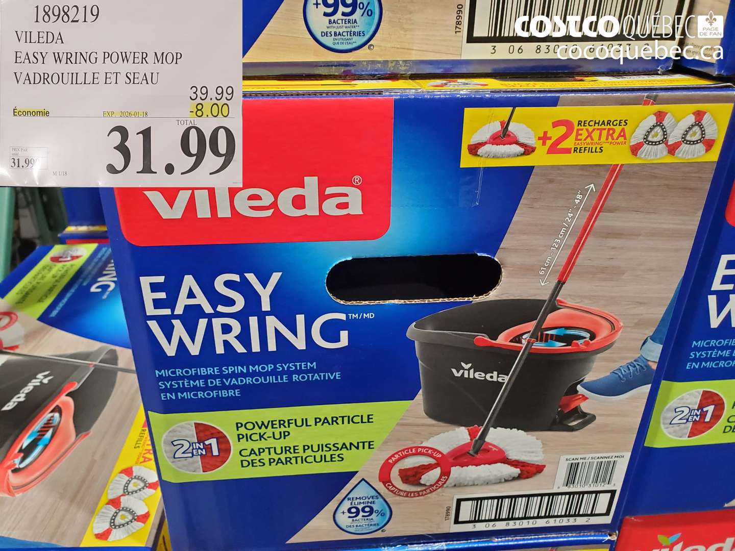 1898219 VILEDA EASY WRING POWER MOP VADROUILLE ET SEAU  ($8.00 INSTANT SAVINGS EXPIRES ON 2026-01-18) $31.99