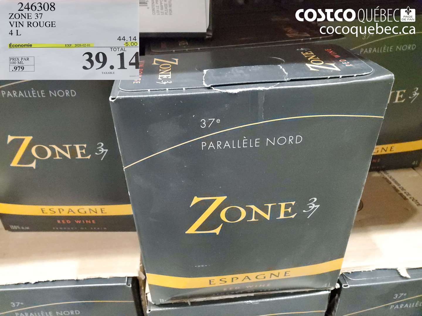 246308 VIN ROUGE 4 L ($5.00 INSTANT SAVINGS EXPIRES ON 2026-02-01) $39.14