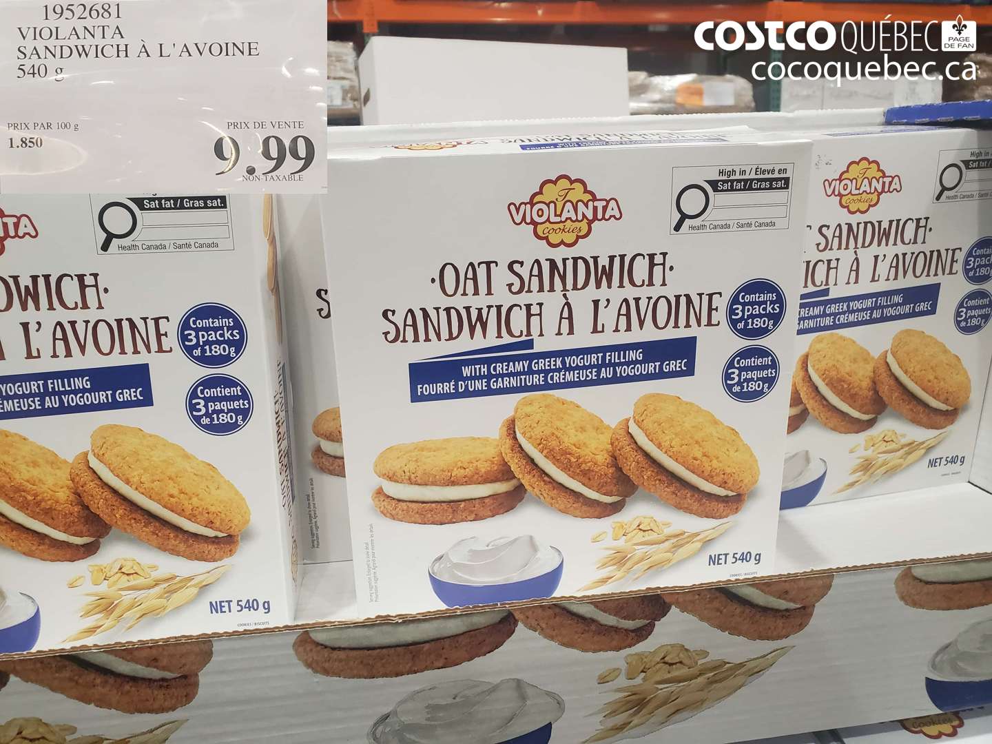 1952681 VIOLANTA SANDWICH A L'AVOINE 540 g $9.99