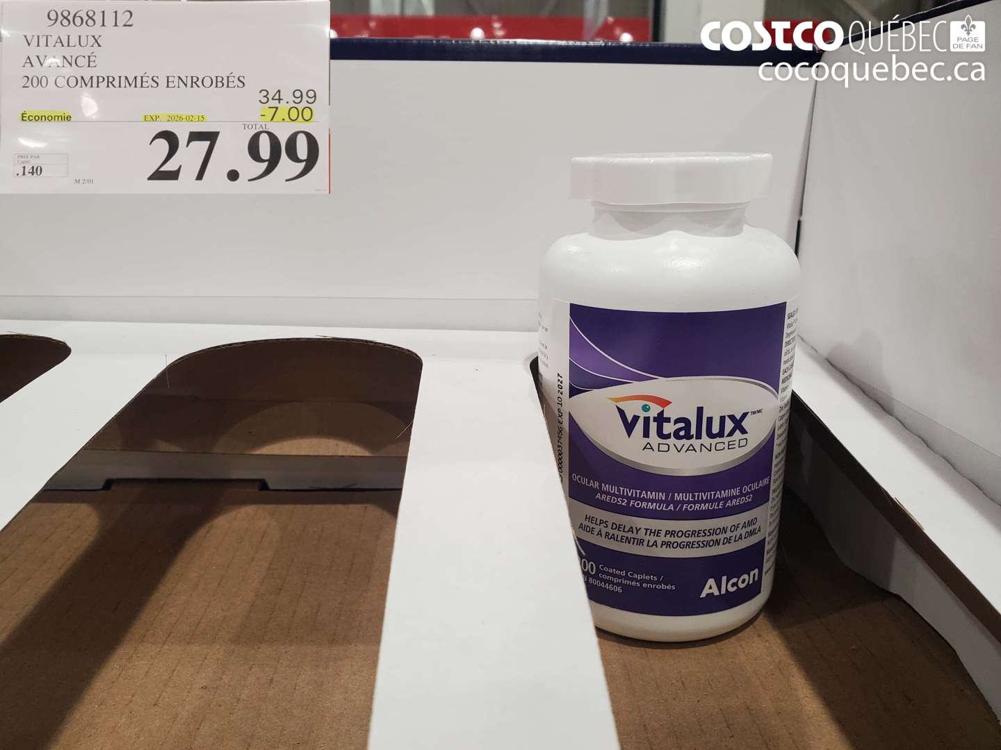 9868112 VITALUX ADVANCED 200 COMPRIMES  ($7.00 INSTANT SAVINGS EXPIRES ON 2026-02-15) $27.99