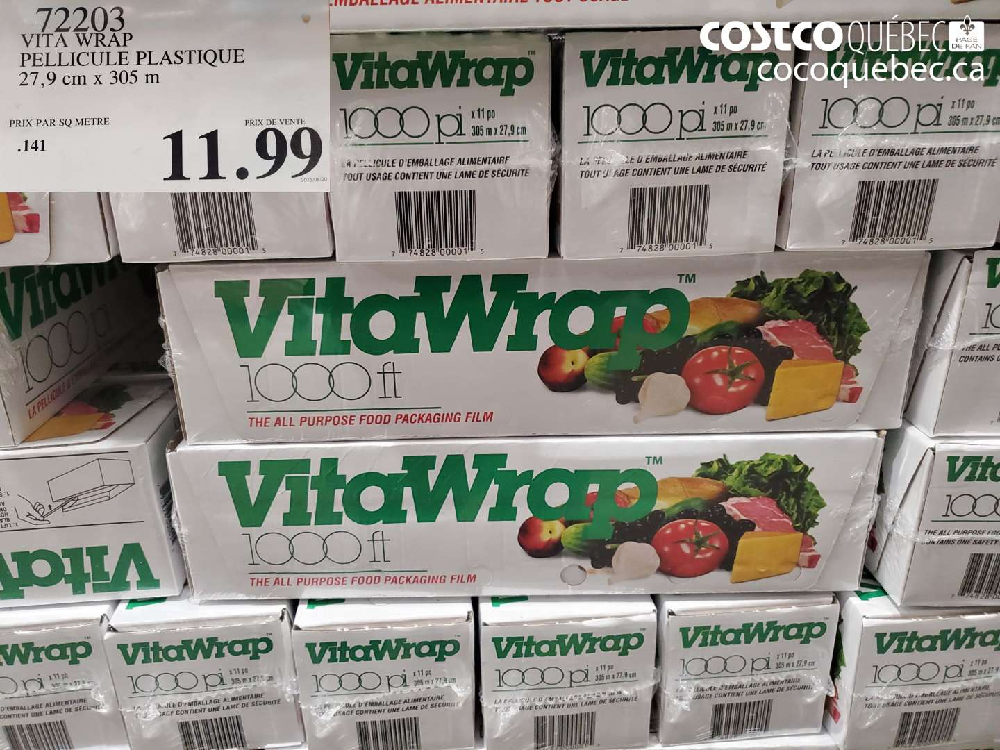 72203 VITA WRAP PELLICULE PLASTIQUE $11.99