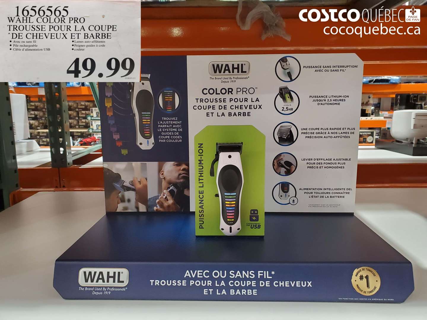 1656565 WAHL COLOR PRO TROUSSE POUR LA COUPE DE CHEVEUX ET BARBE $49.99