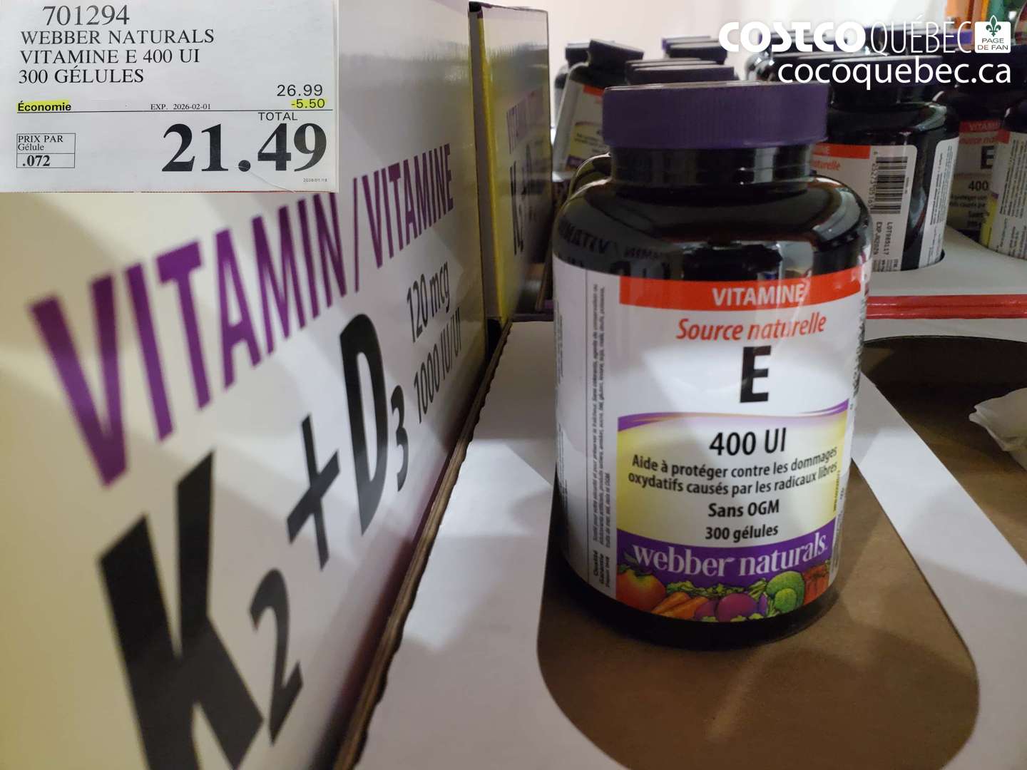 701294 WEBBER ‘NATURALS 300 GELULES  ($5.50 INSTANT SAVINGS EXPIRES ON 2026-02-01) $21.49