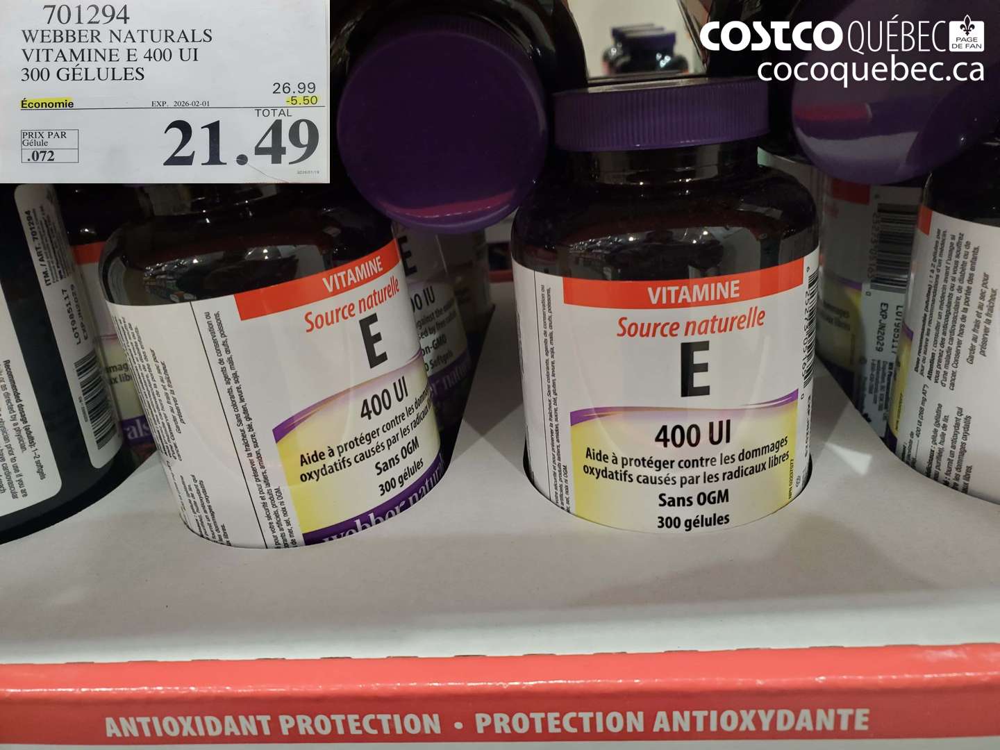 701294 WEBBER ‘NATURALS 300 GELULES  ($5.50 INSTANT SAVINGS EXPIRES ON 2026-02-01) $21.49