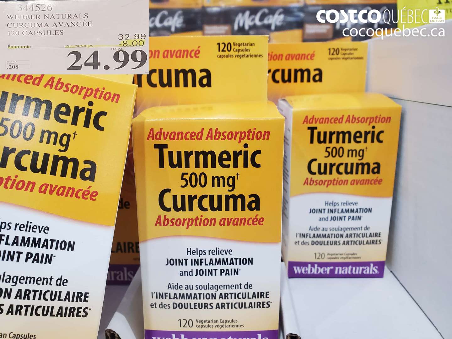 344526 WEBBER NATURALS CURCUMA AVANCÉE 120 CAPSULES ($8.00 INSTANT SAVINGS EXPIRES ON 2025-01-25) $24.99