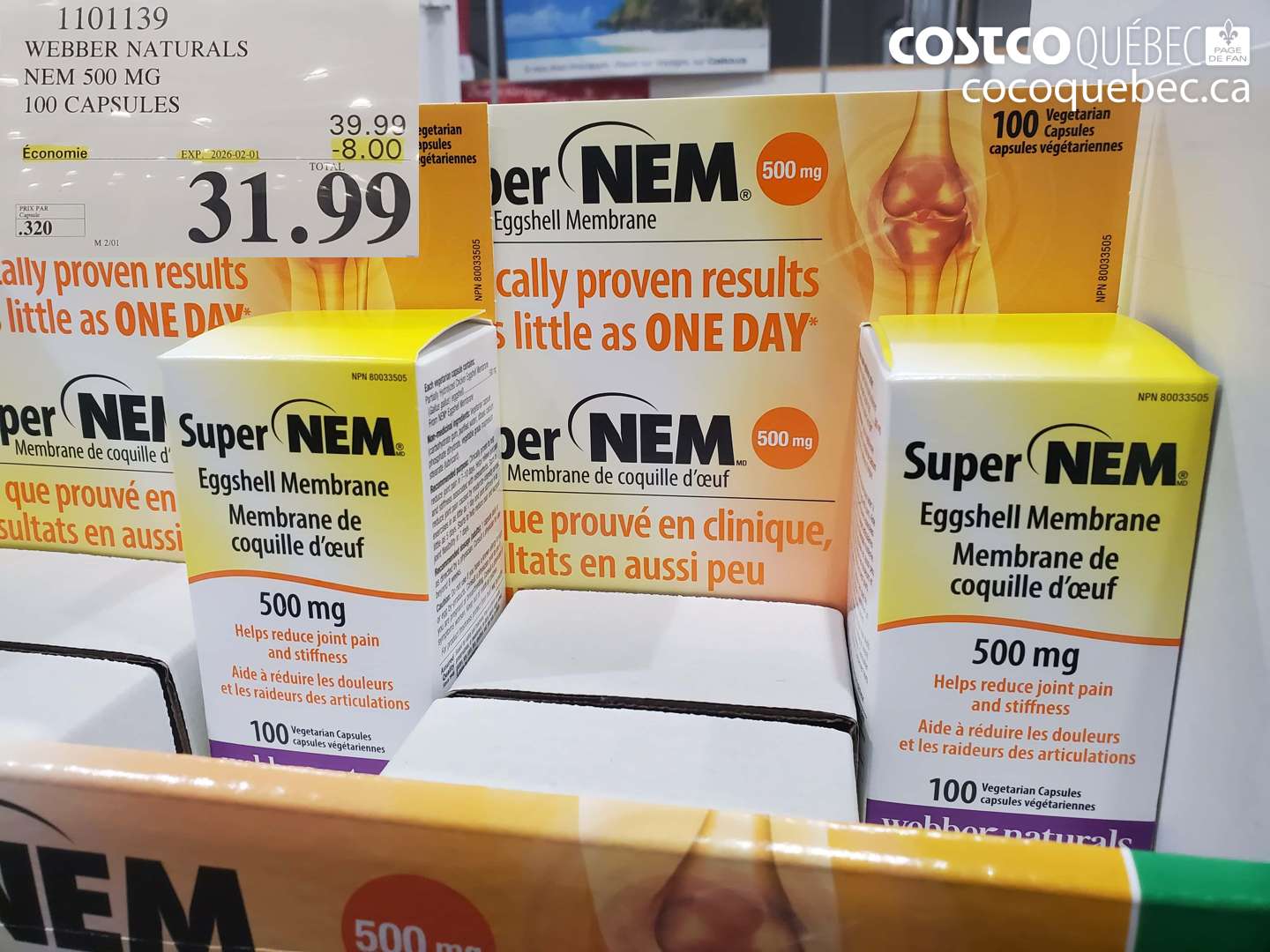 1101139 WEBBER NATURALS NEM 500MG  ($8.00 INSTANT SAVINGS EXPIRES ON 2026-02-01) $31.99