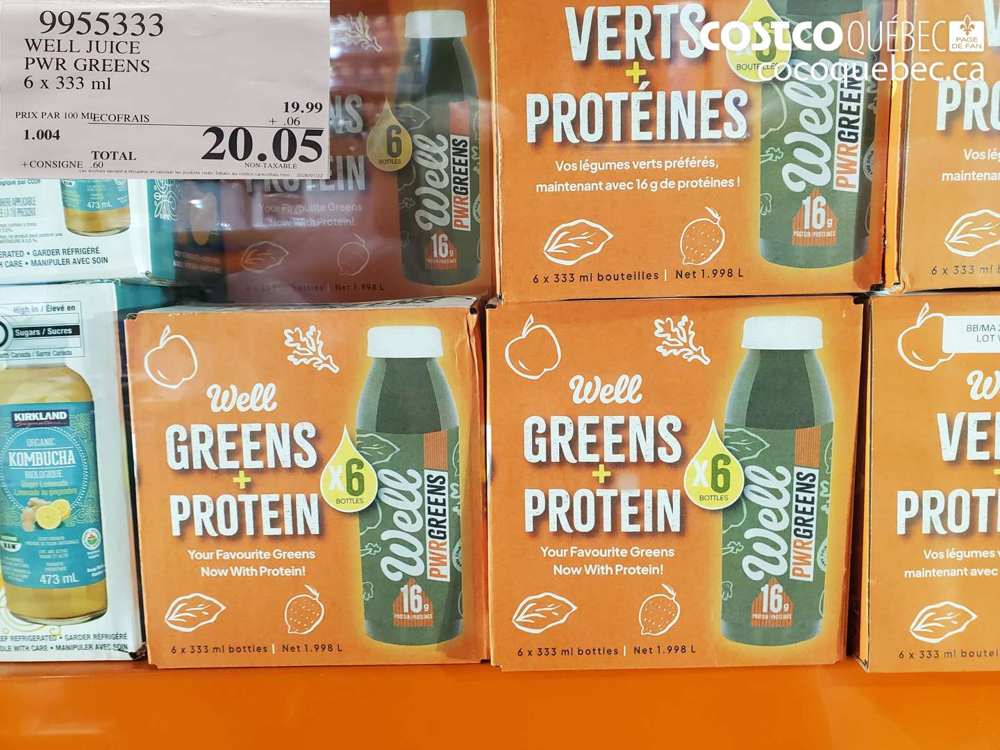 9955333 WELL JUICE PWR GREENS 6 x 333 ml $20.05